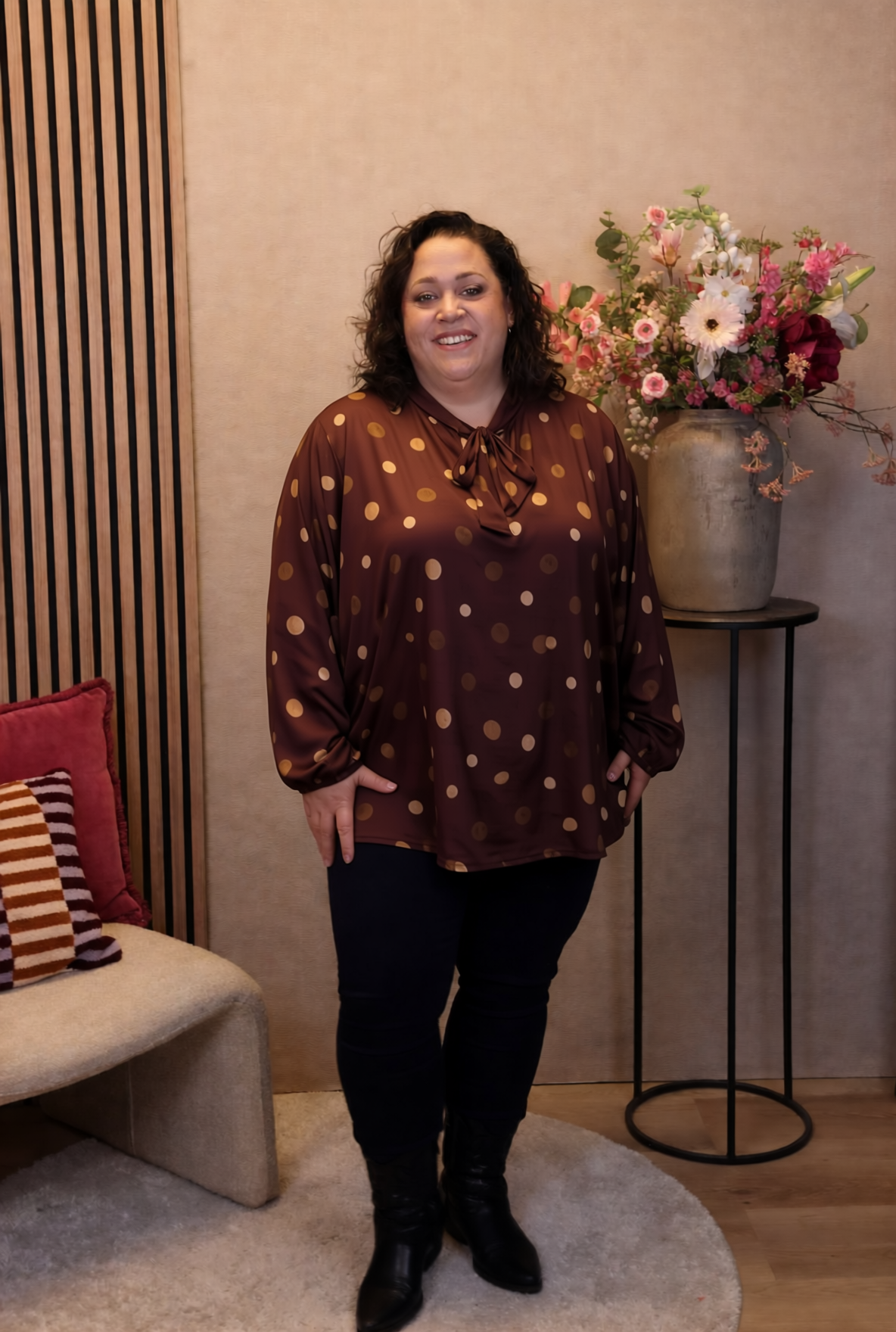 Dora | Bluse schwarz Langarm 52 bis 58