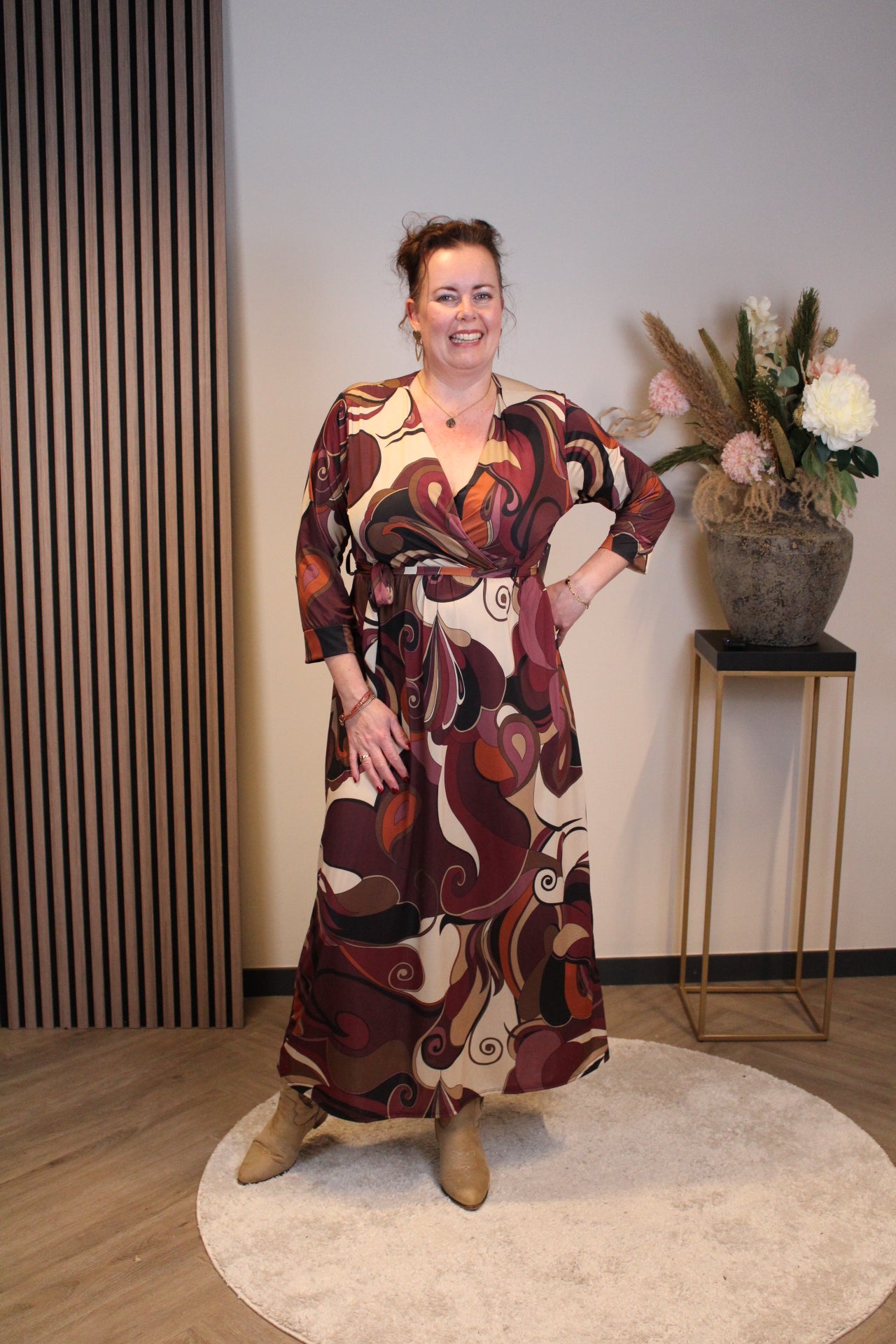 Britt | Blaues Langarmkleid 38 bis 44