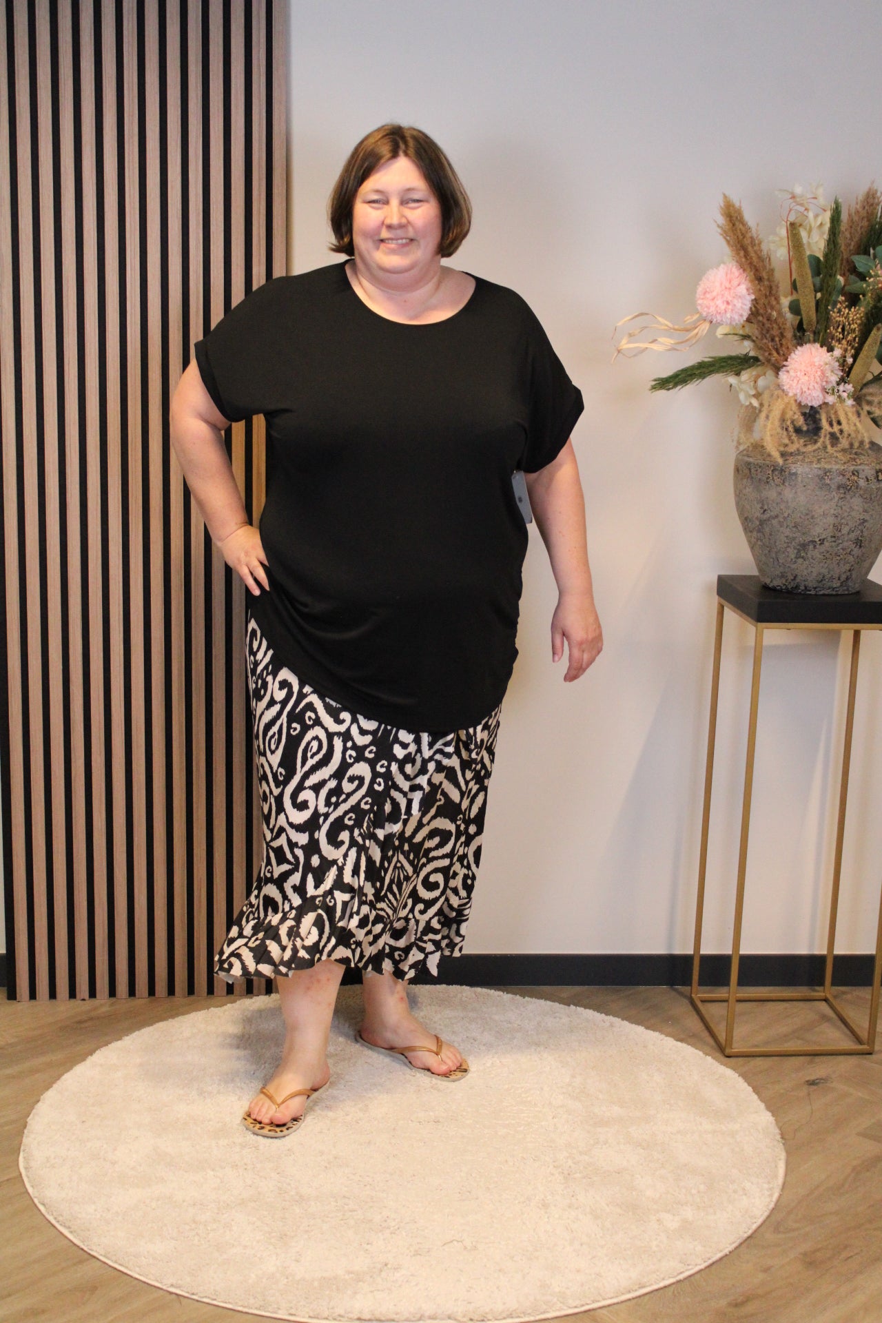 Dora | Bluse schwarz Langarm 52 bis 58