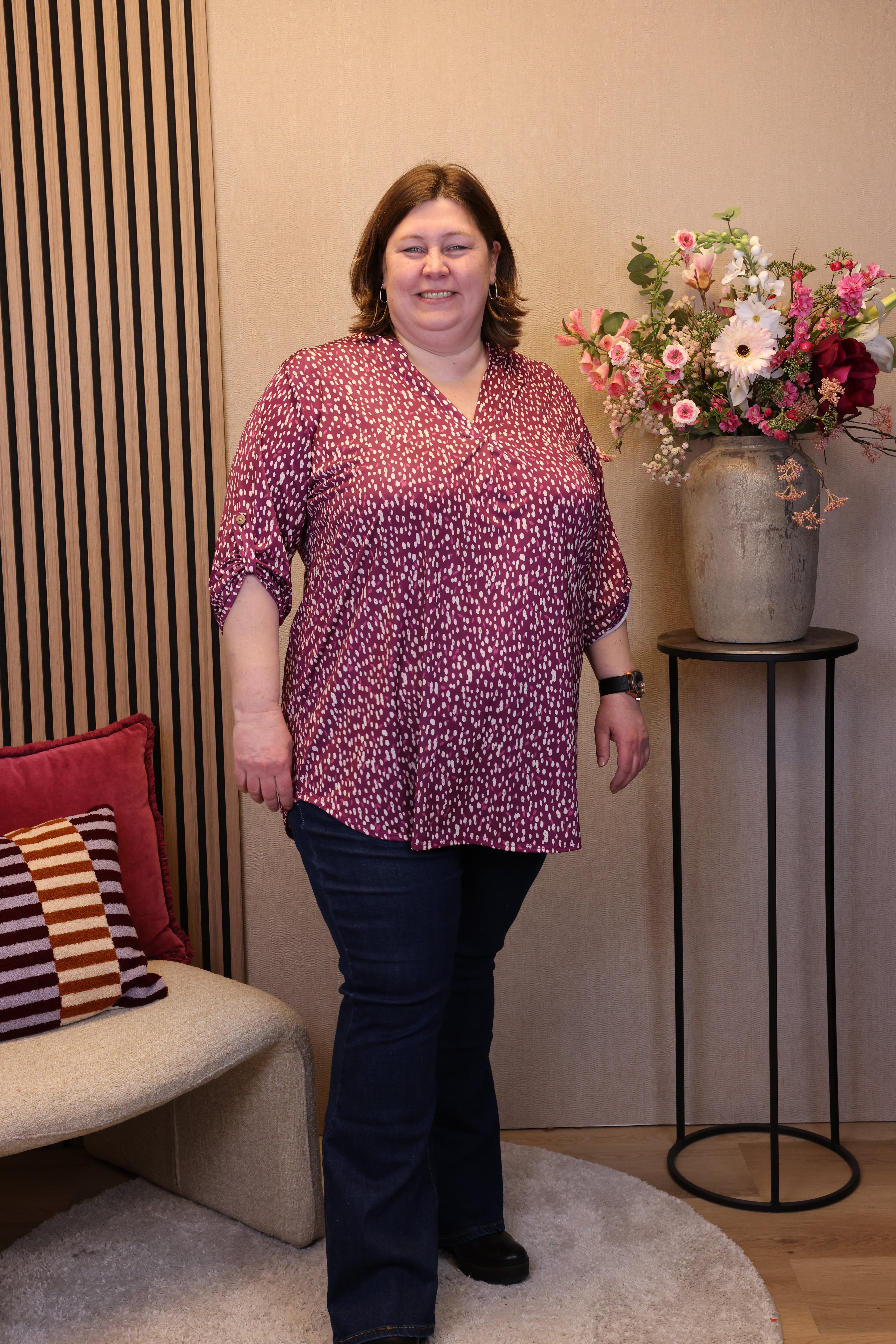 Dora | Bluse schwarz Langarm 52 bis 58