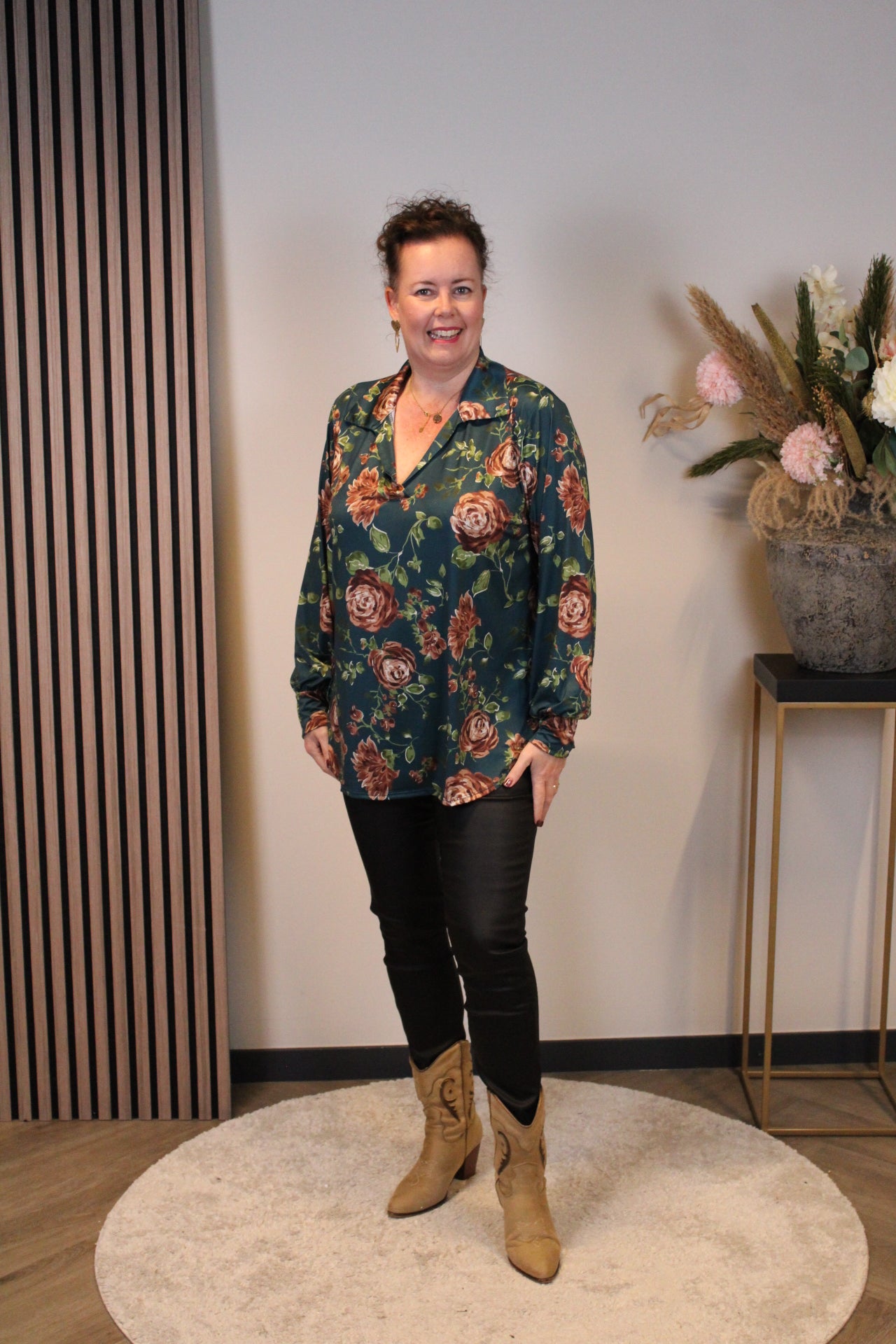 Dora | Bluse schwarz Langarm 52 bis 58