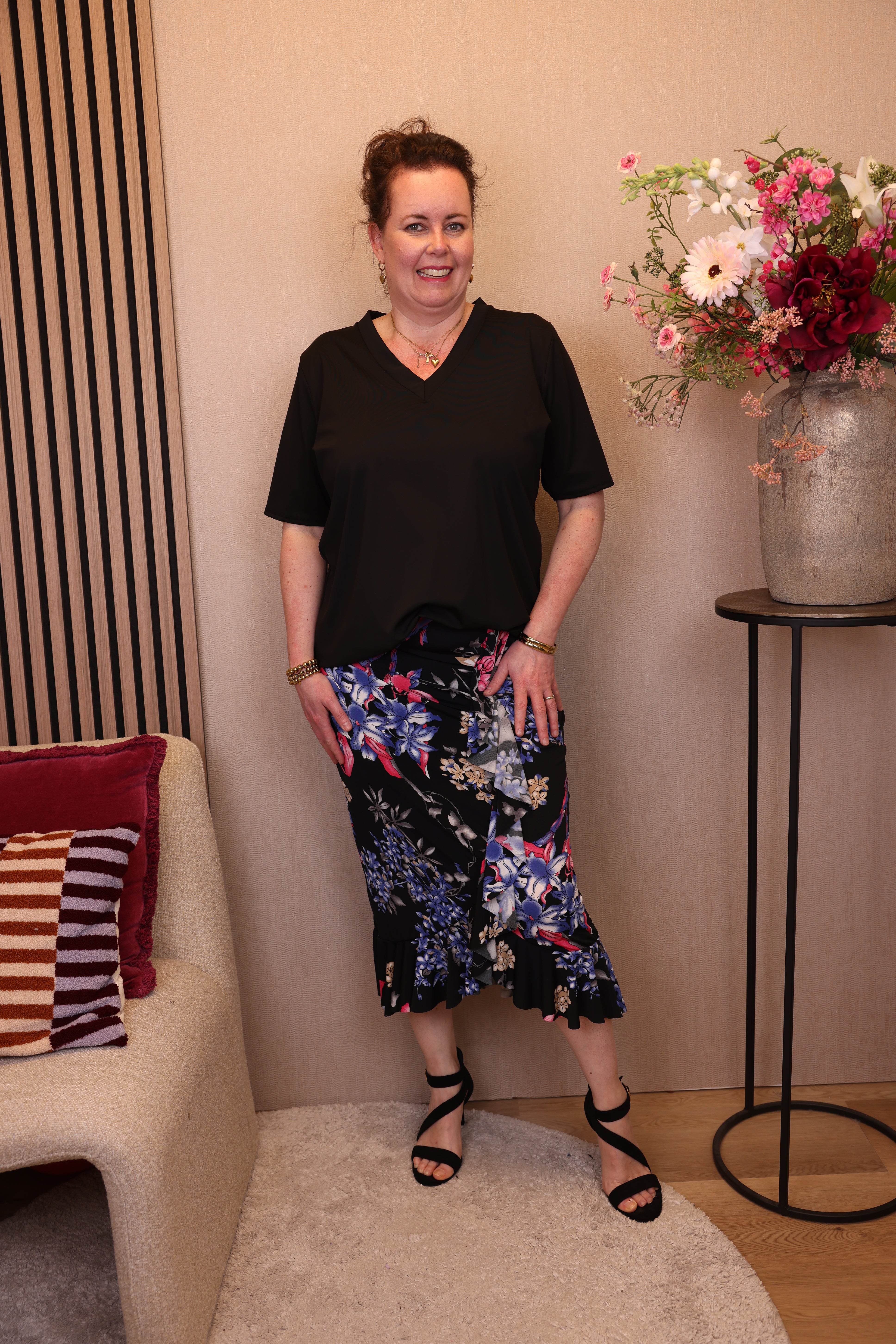 Dora | Bluse schwarz Langarm 52 bis 58