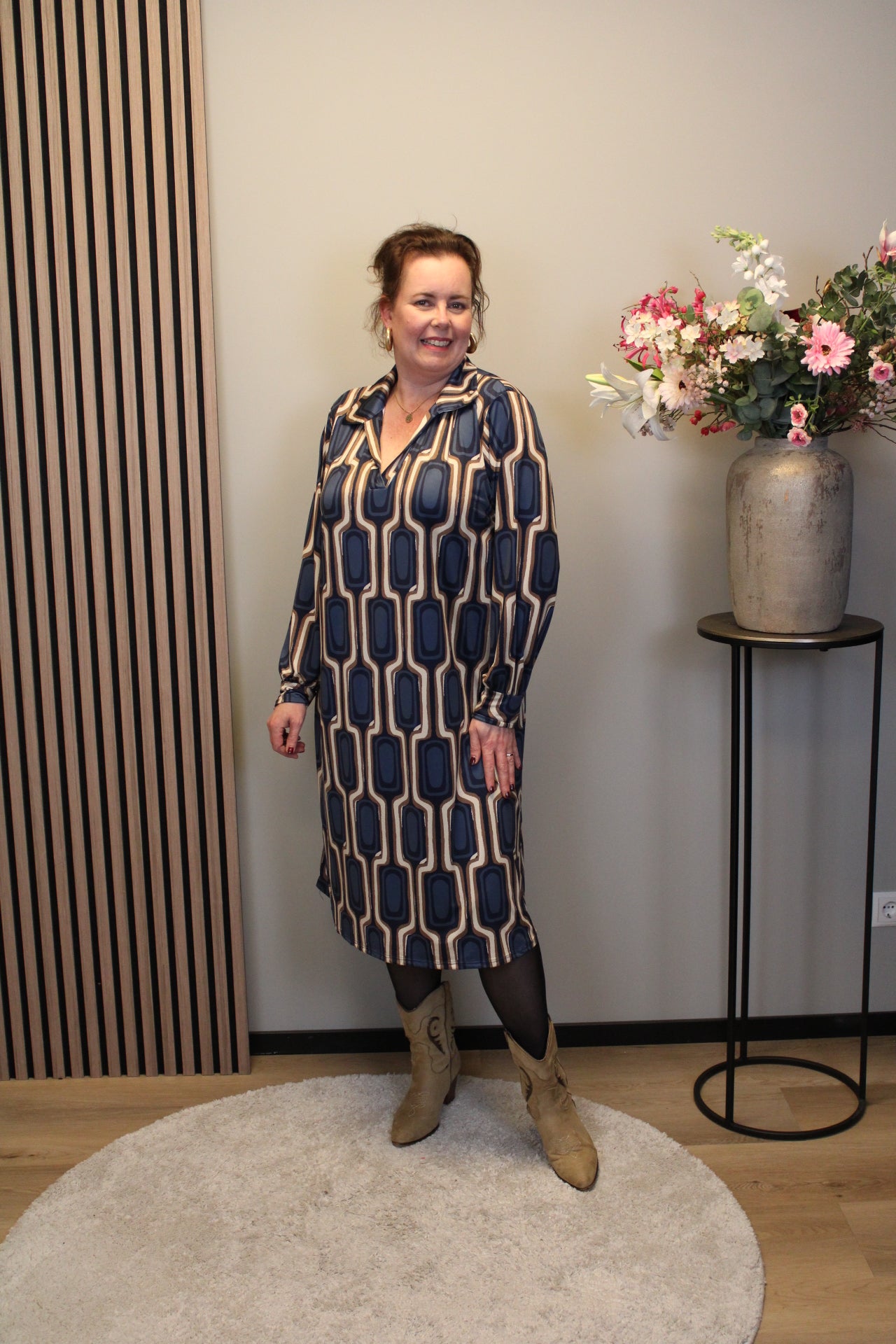 Christa | Grünes Kleid mit langen Ärmeln, Größe 38 bis 44