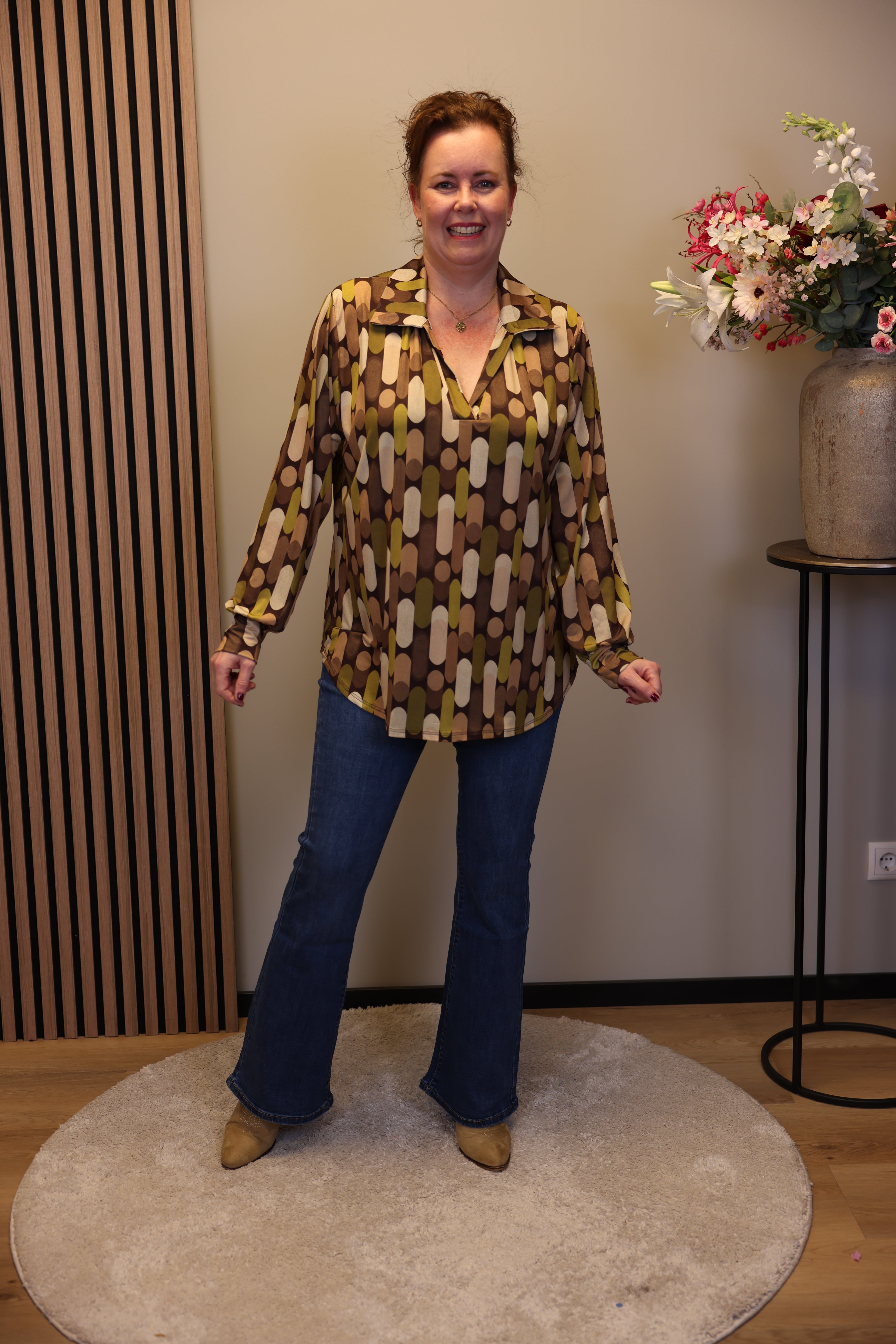 Dora | Bluse schwarz Langarm 52 bis 58