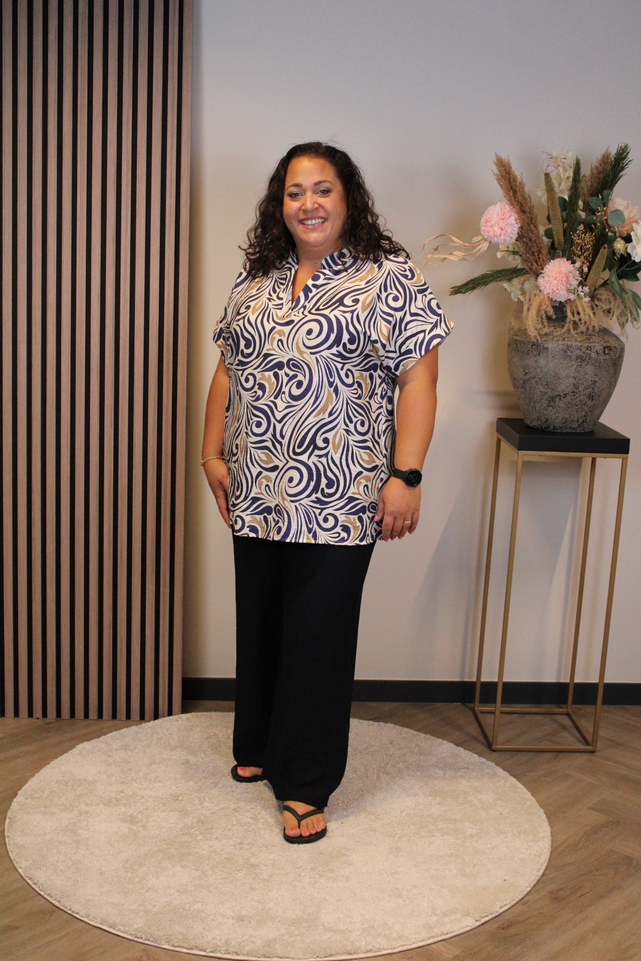 Dora | Bluse schwarz Langarm 52 bis 58