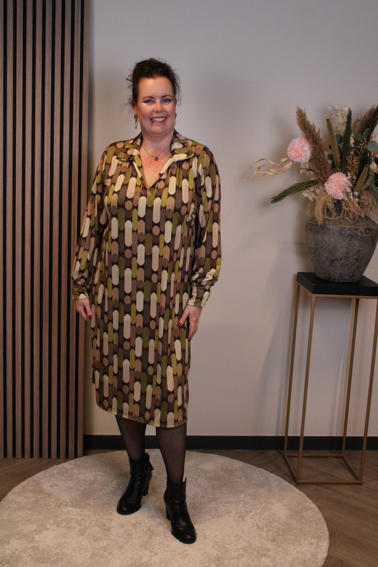 Marise | Blaues Langarmkleid 46 bis 50