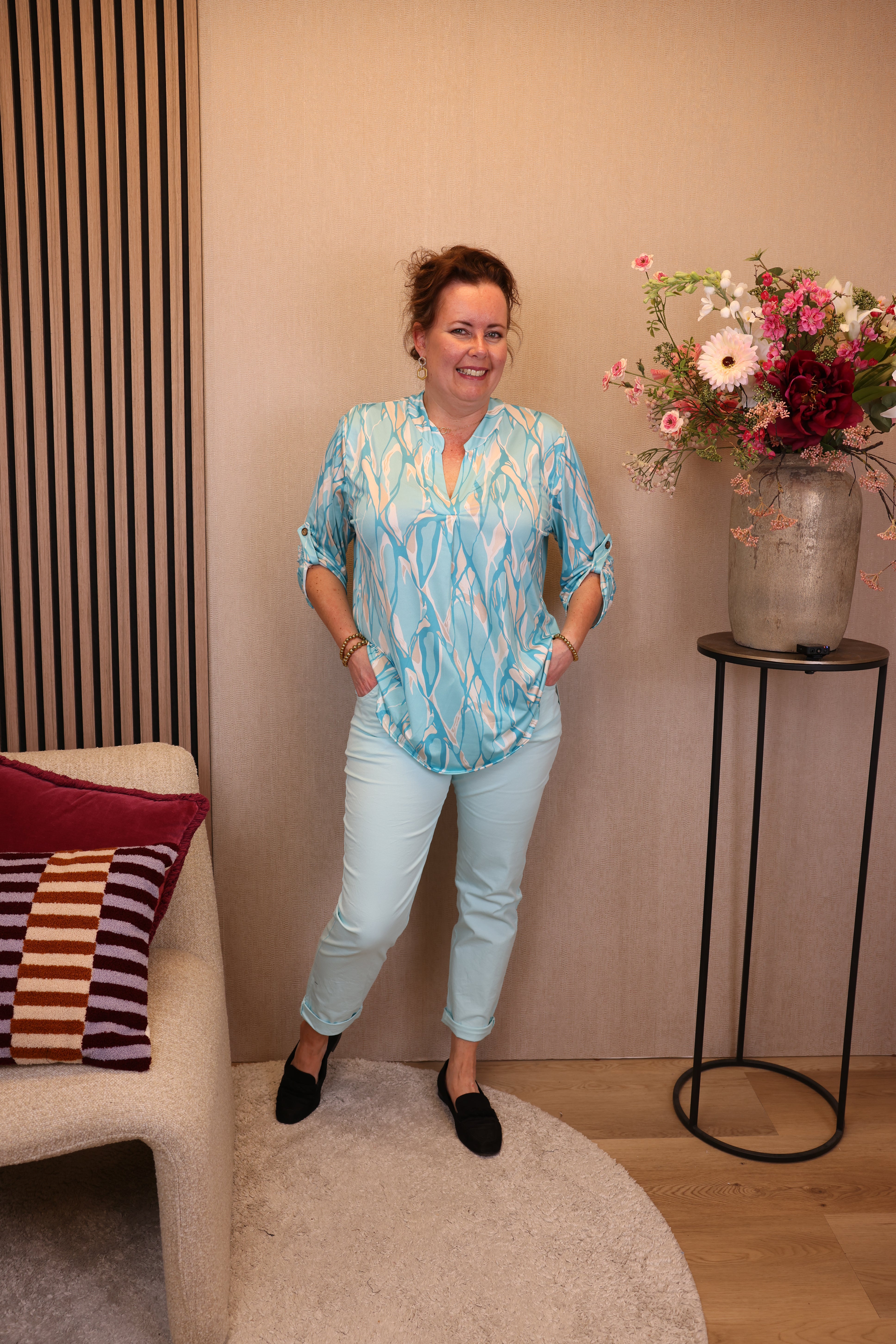 Dora | Bluse schwarz Langarm 52 bis 58