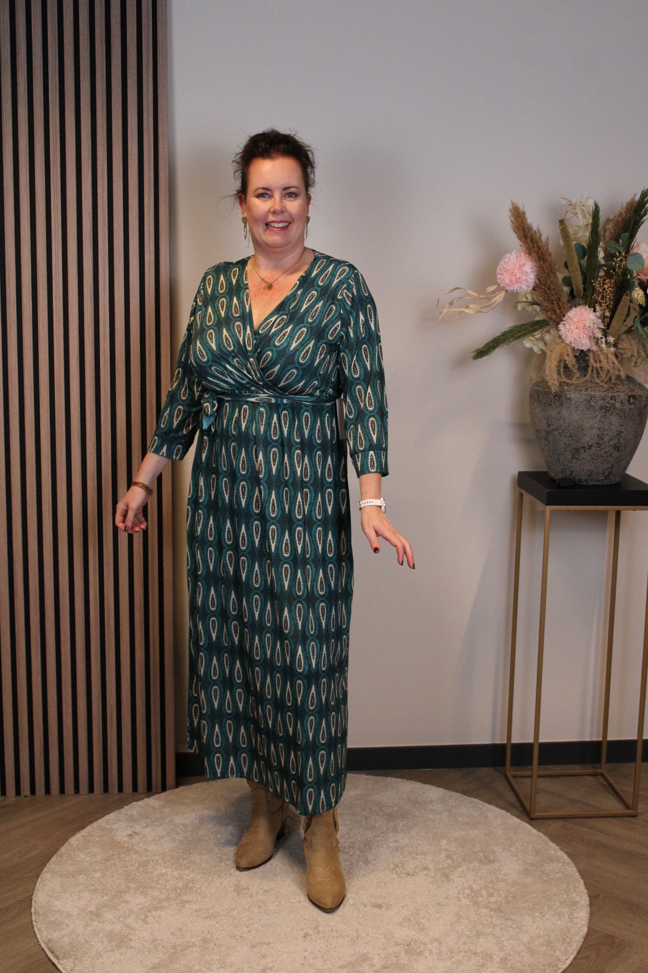 Britt | Blaues Langarmkleid 38 bis 44