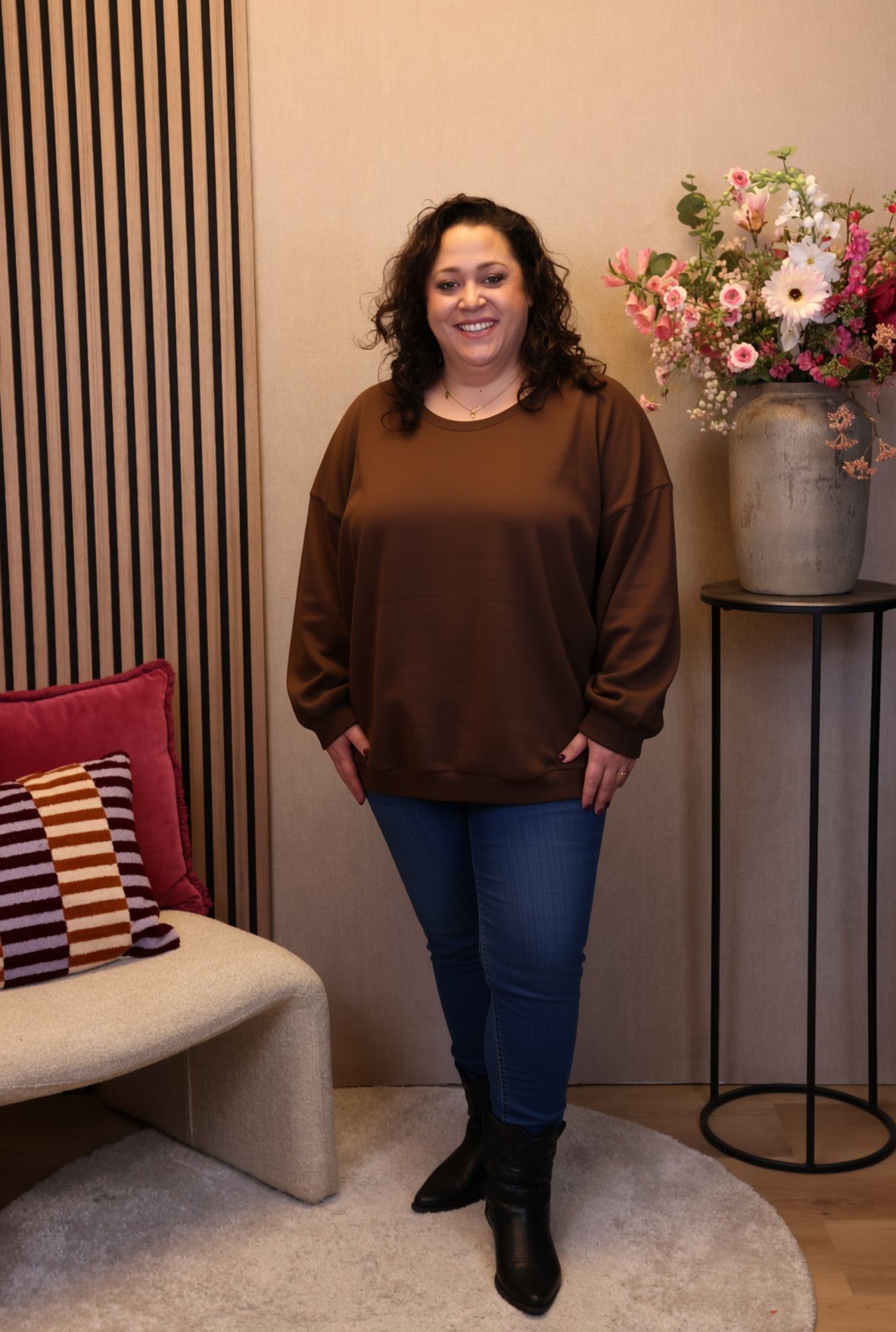 Dora | Bluse schwarz Langarm 52 bis 58