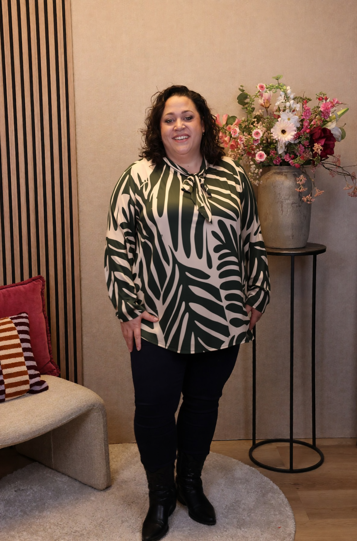 Dora | Bluse schwarz Langarm 52 bis 58