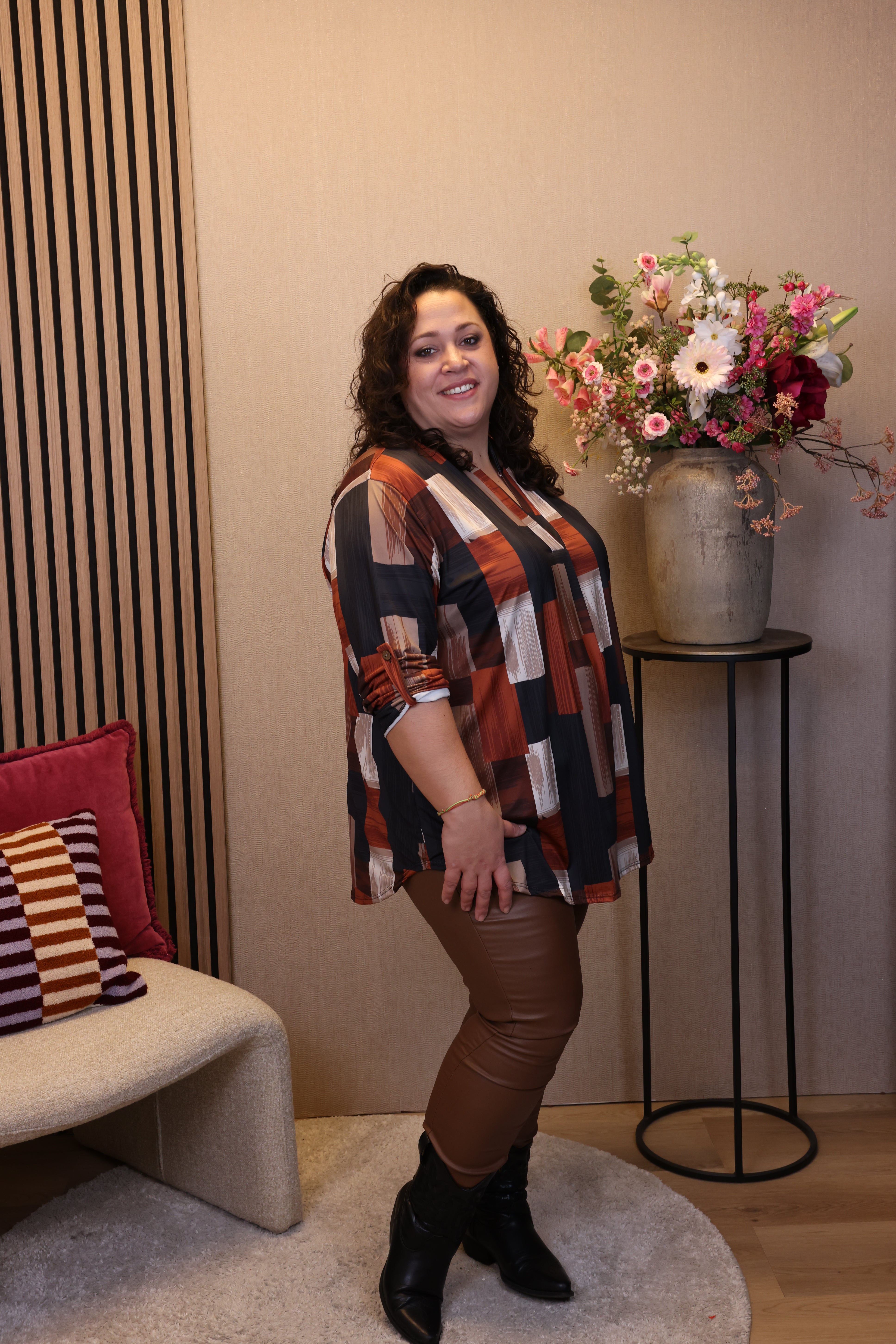 Dora | Bluse schwarz Langarm 52 bis 58