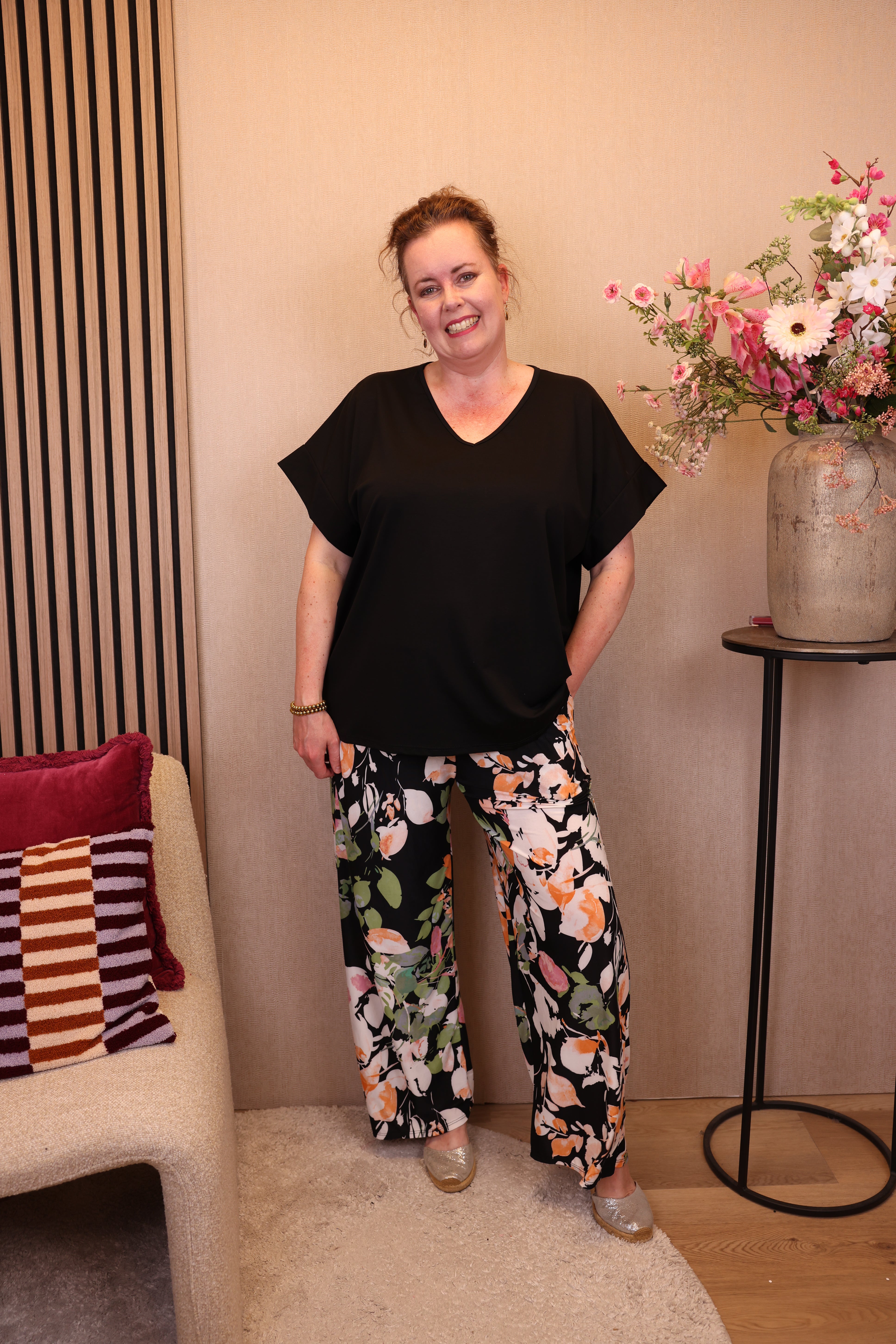 Dora | Bluse schwarz Langarm 52 bis 58