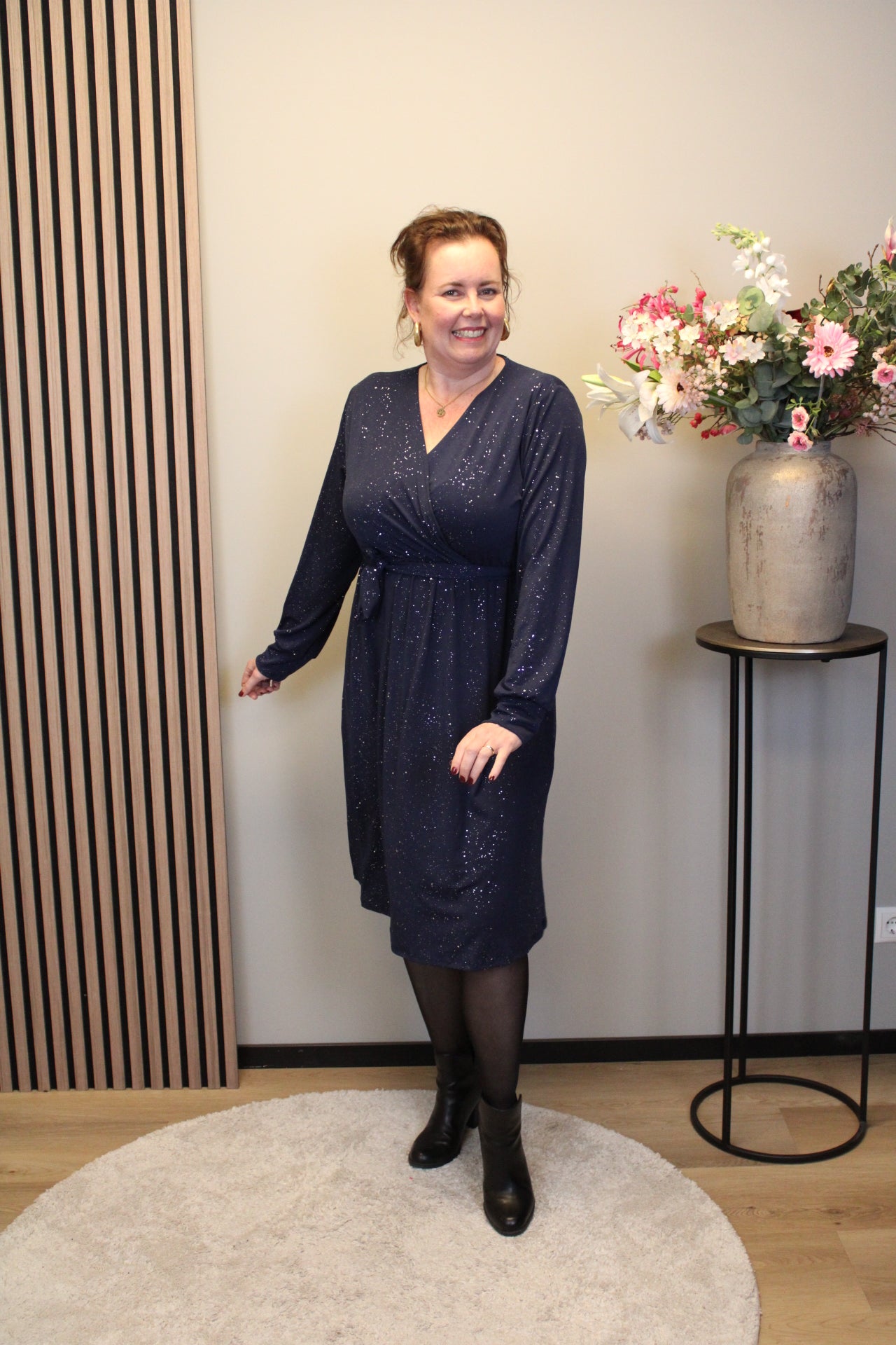 Marise | Blaues Langarmkleid 46 bis 50