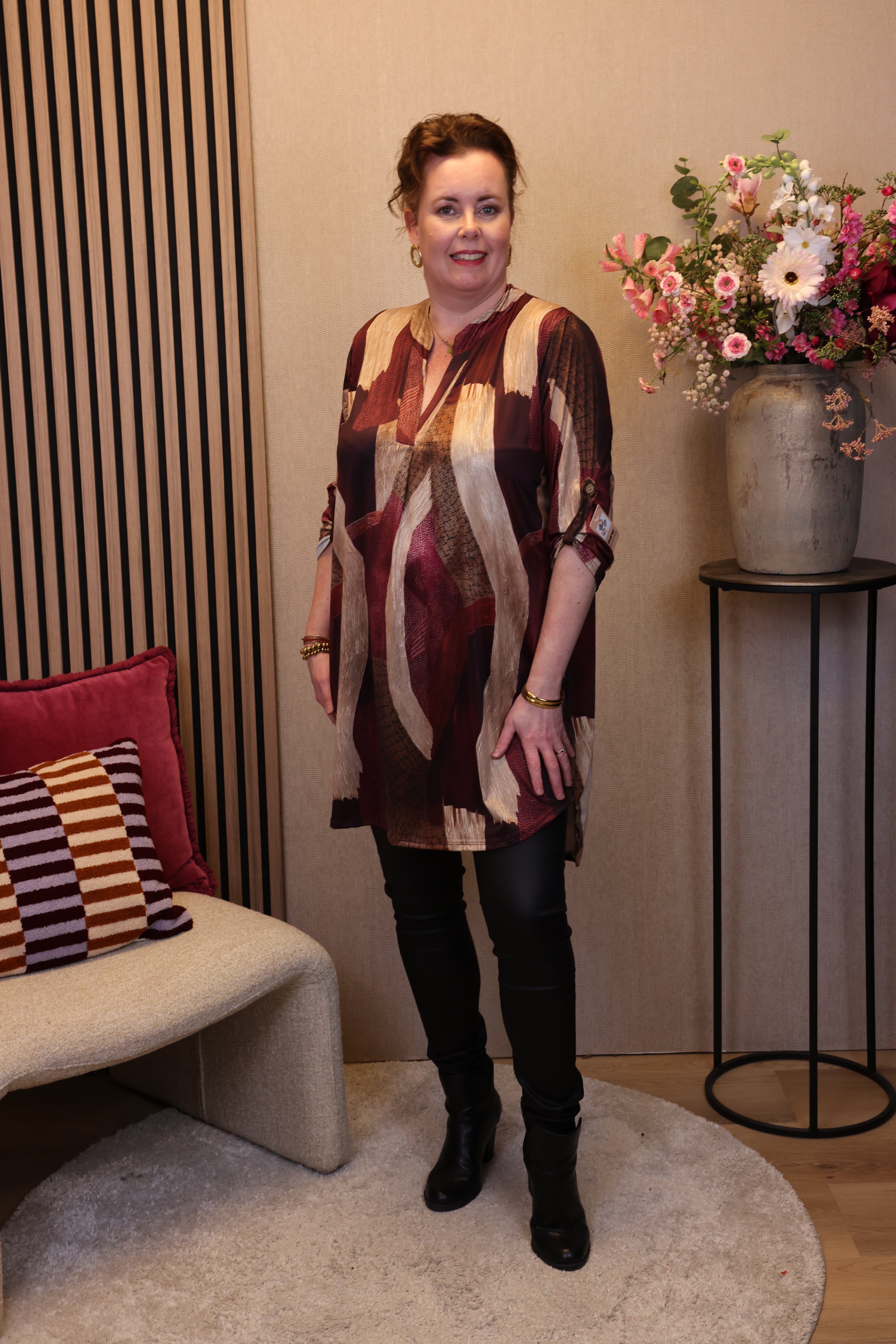 Dora | Bluse schwarz Langarm 52 bis 58