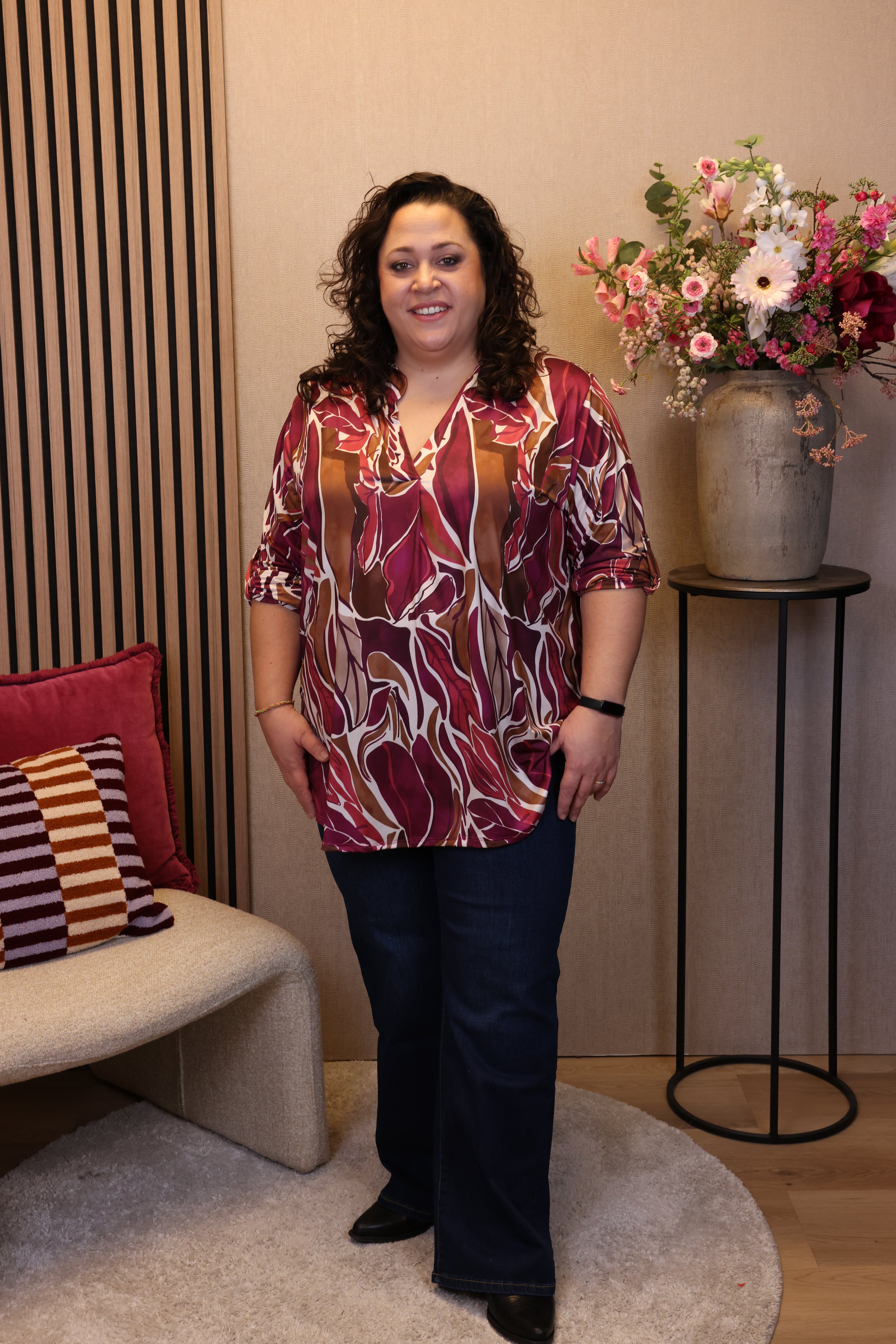 Dora | Bluse schwarz Langarm 52 bis 58