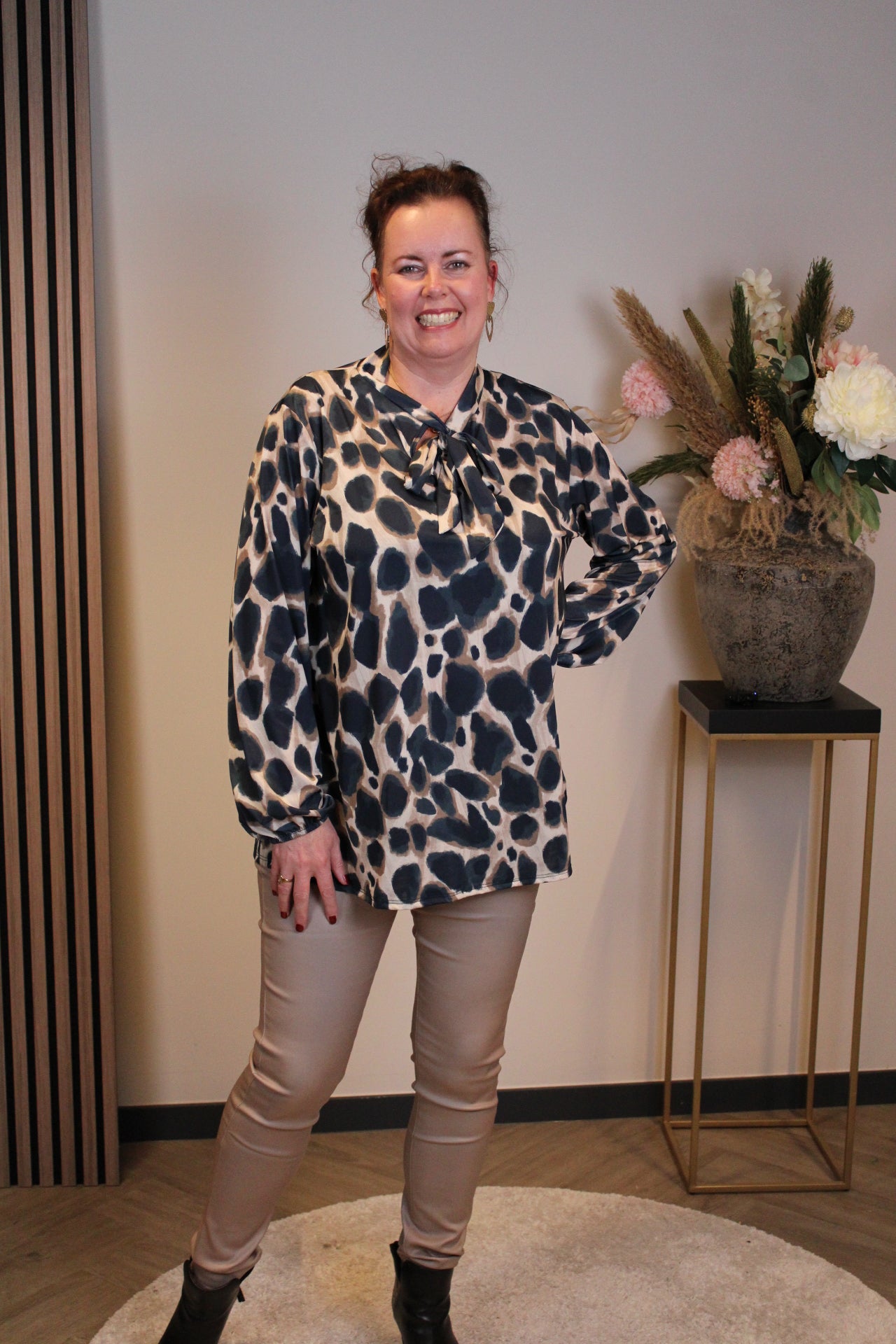 Miekje | Bluse braun Langarm 38 bis 48
