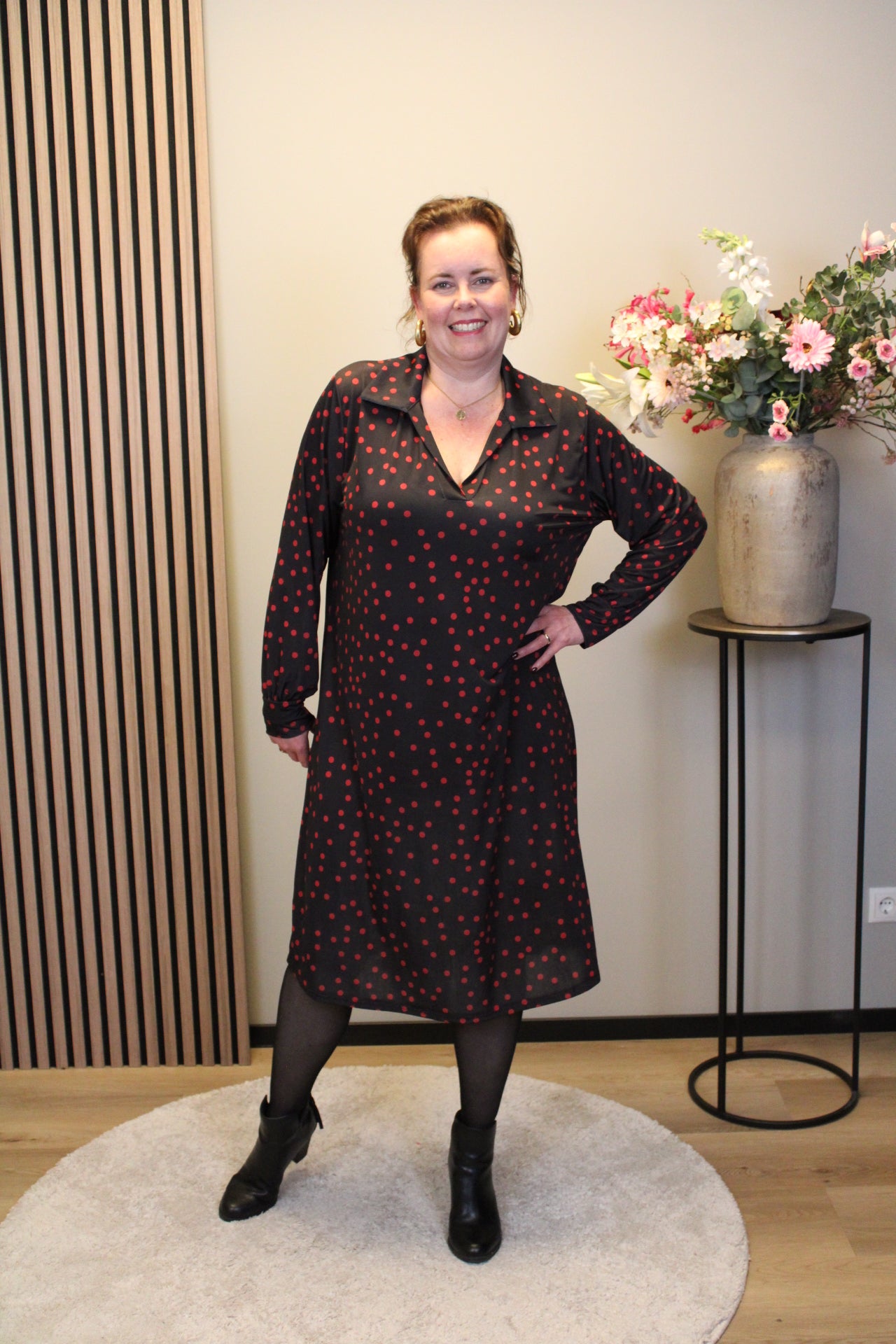 Christa | Grünes Kleid mit langen Ärmeln, Größe 38 bis 44