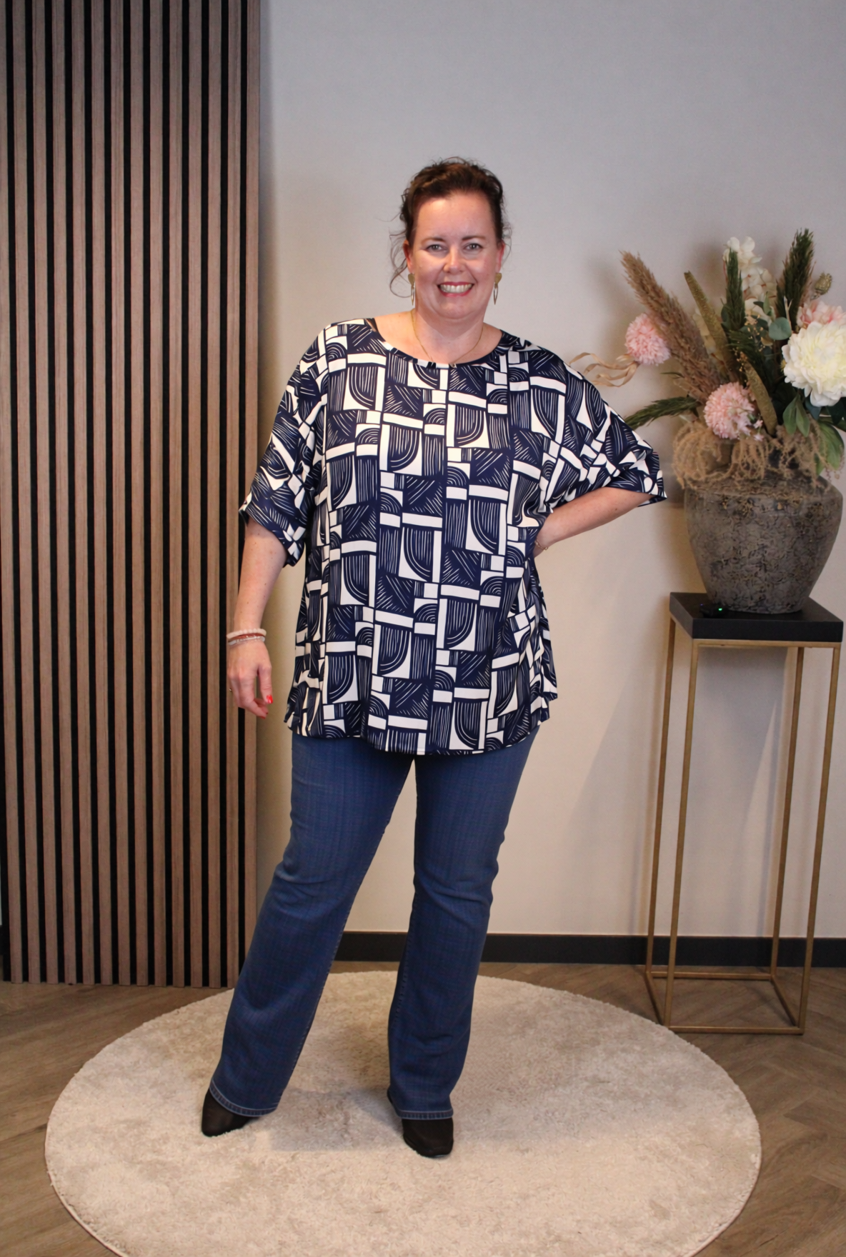 Dora | Bluse schwarz Langarm 52 bis 58