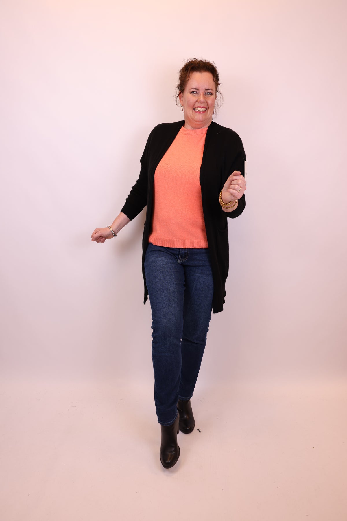 Dora | Bluse schwarz Langarm 52 bis 58