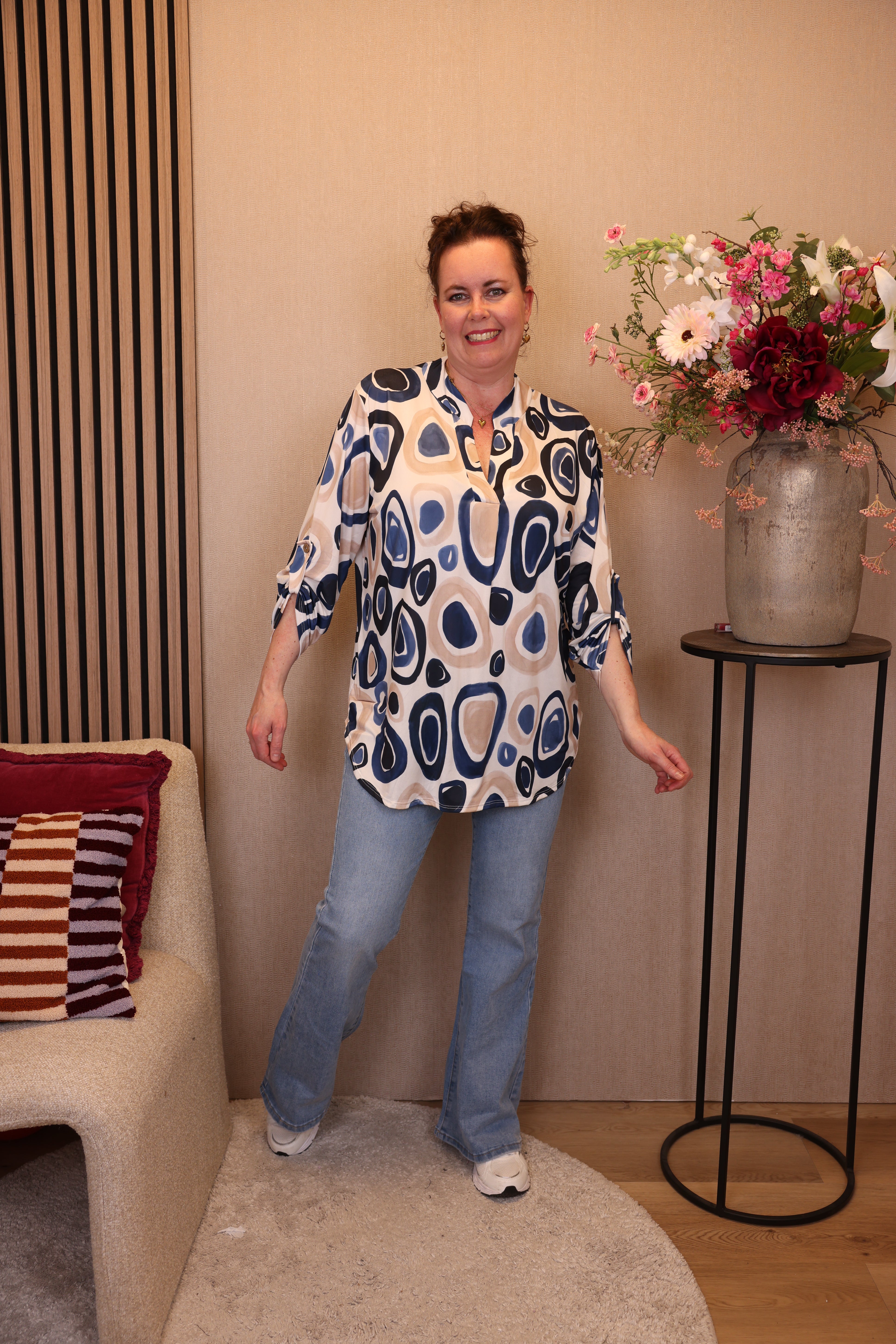 Dora | Bluse schwarz Langarm 52 bis 58