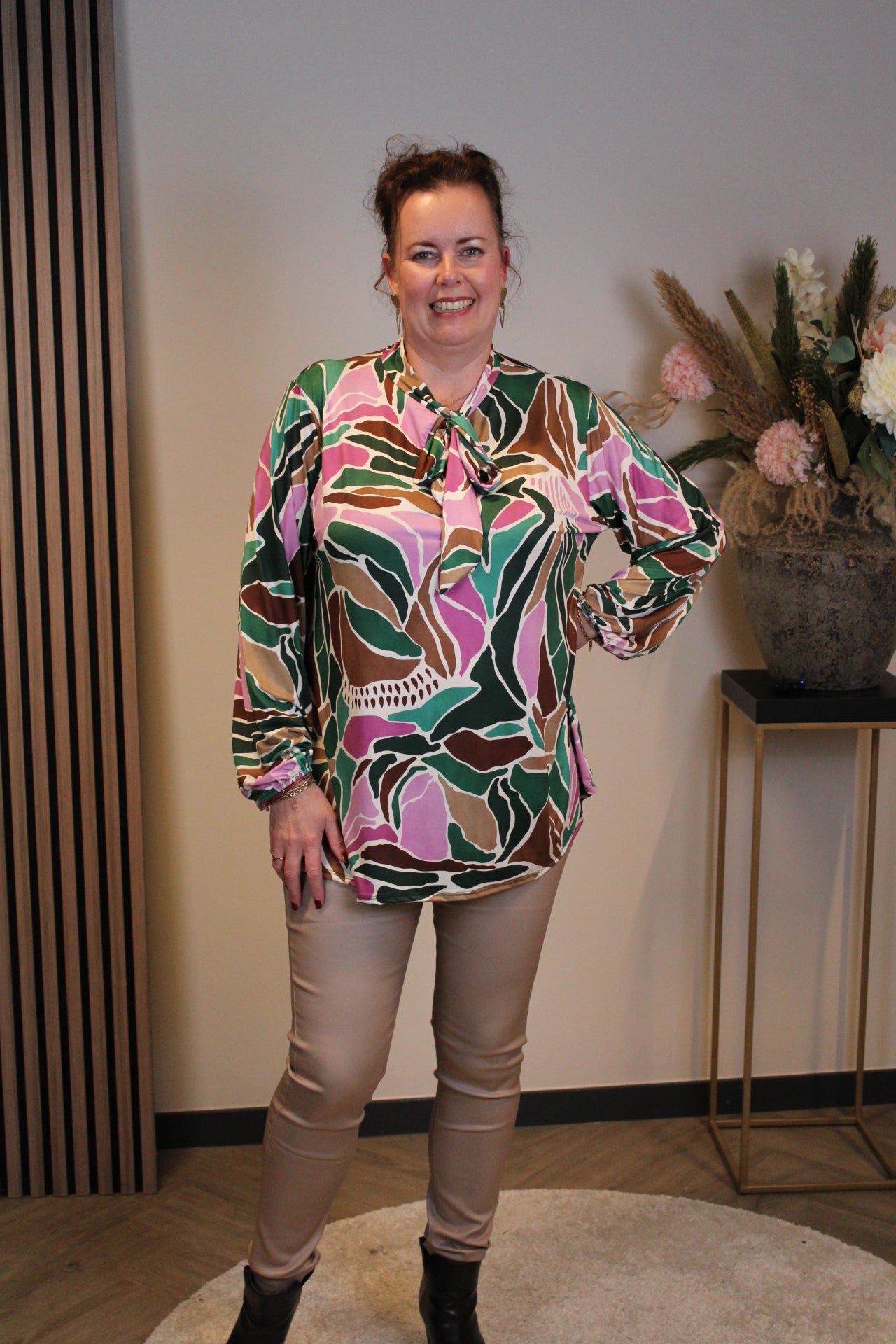 Miekje | Bluse braun Langarm 38 bis 48