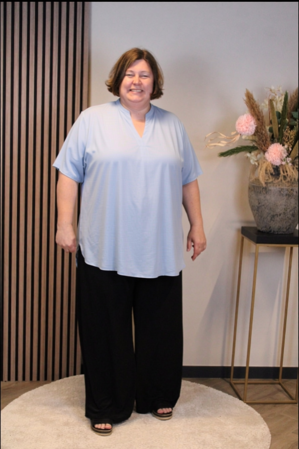 Dora | Bluse schwarz Langarm 52 bis 58