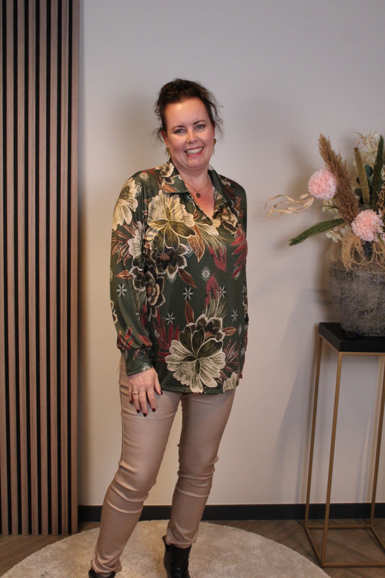 Dora | Bluse schwarz Langarm 52 bis 58