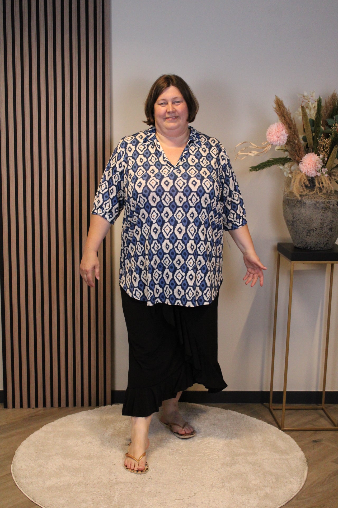 Dora | Bluse schwarz Langarm 52 bis 58