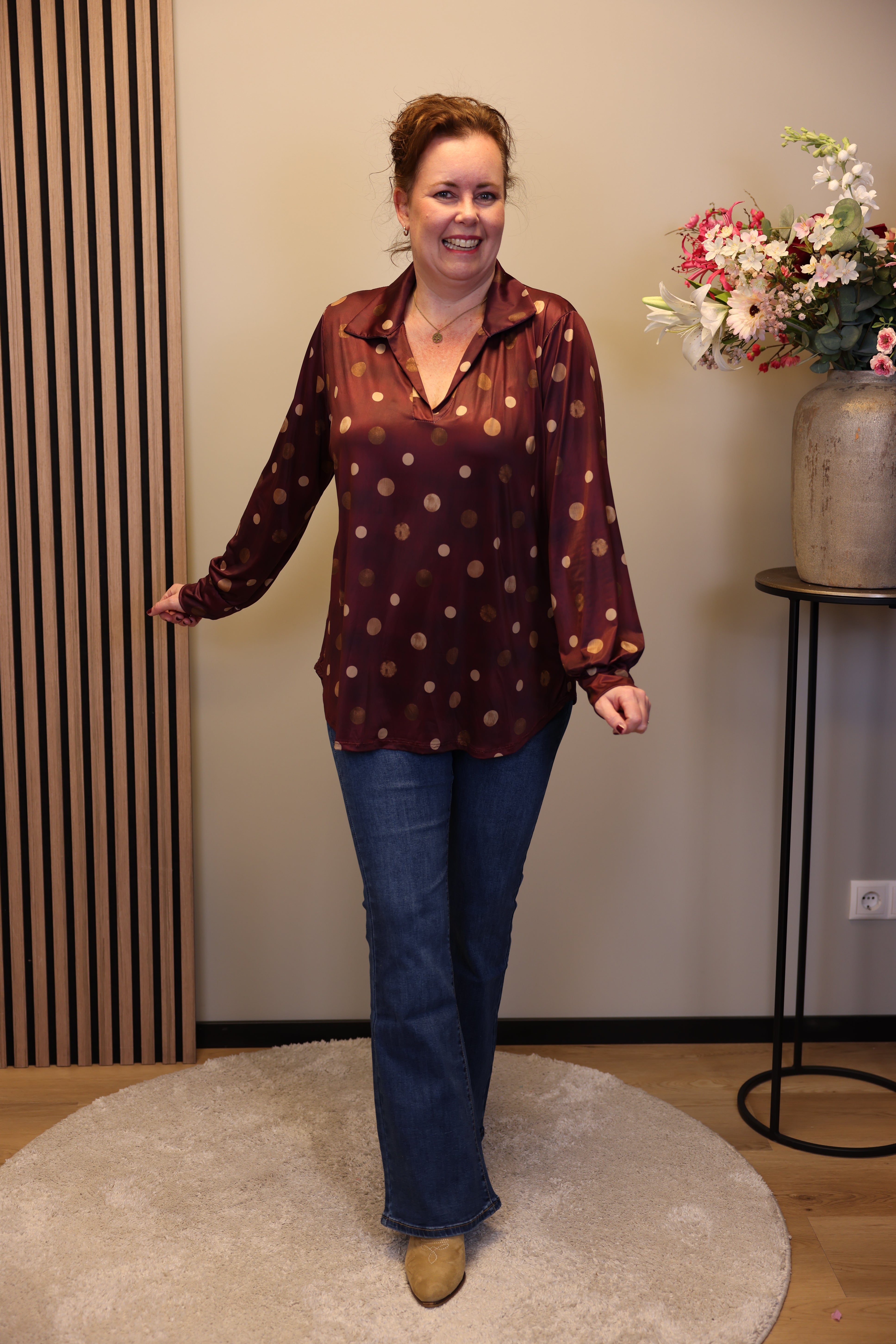 Dora | Bluse schwarz Langarm 52 bis 58