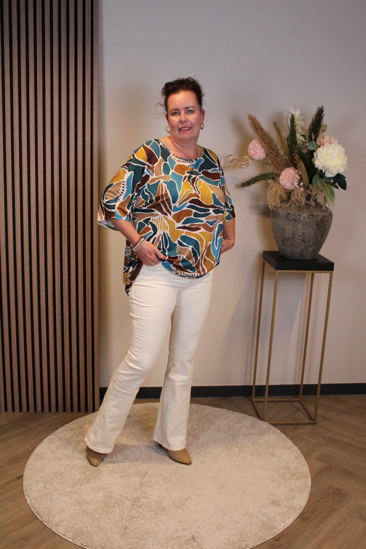 Anja beige | Flared Jeans