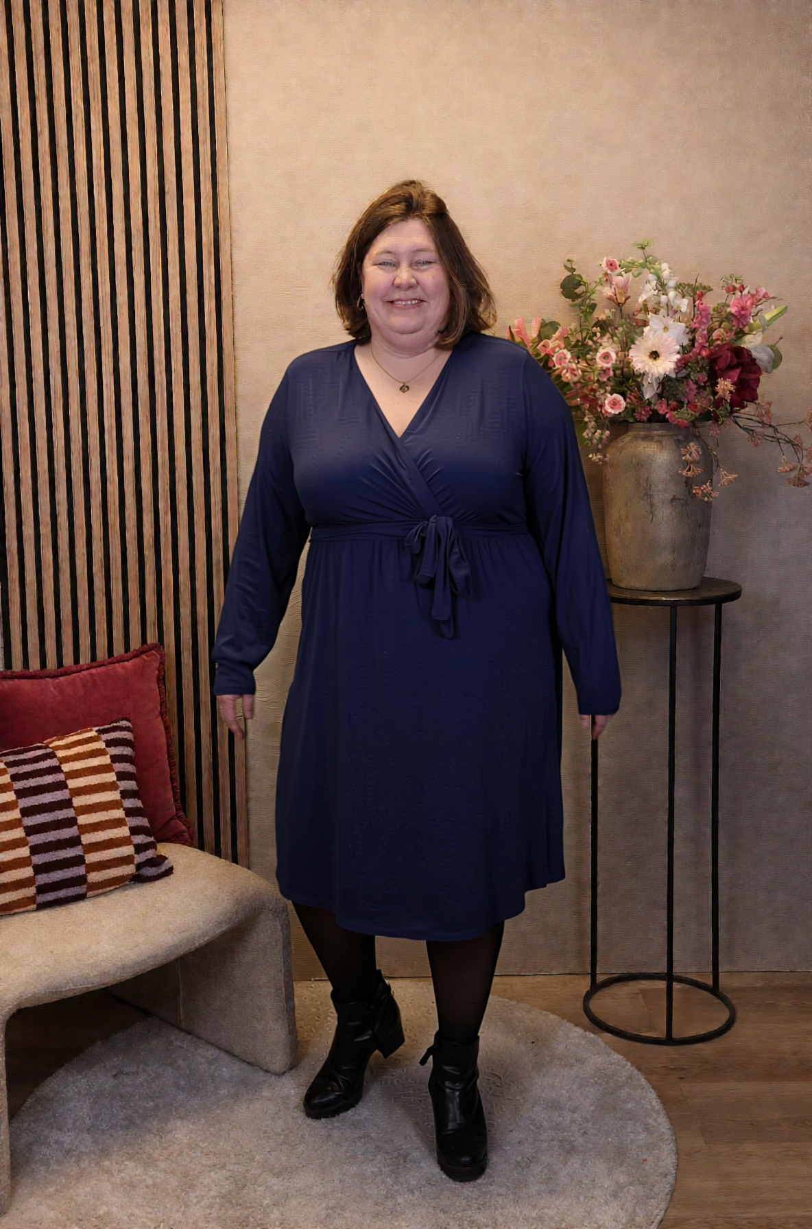 Dora | Bluse schwarz Langarm 52 bis 58