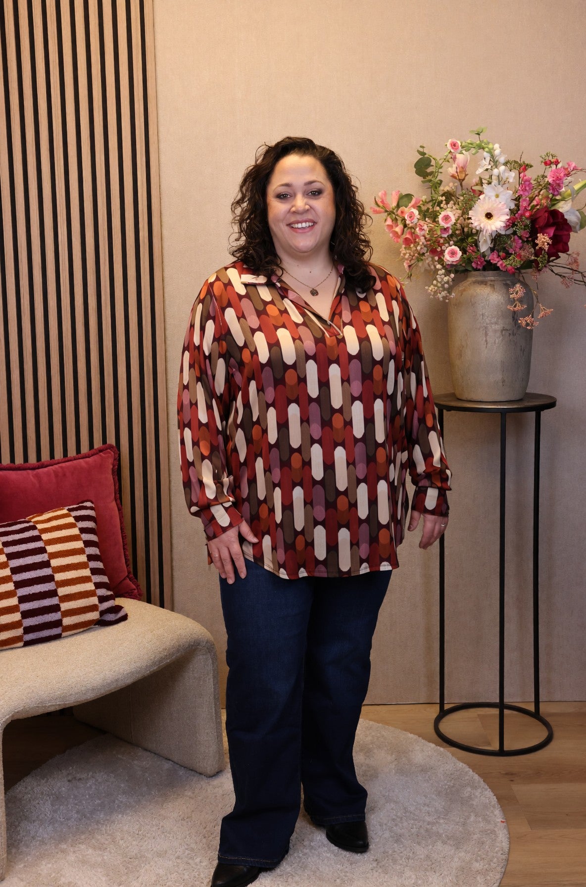 Dora | Bluse schwarz Langarm 52 bis 58