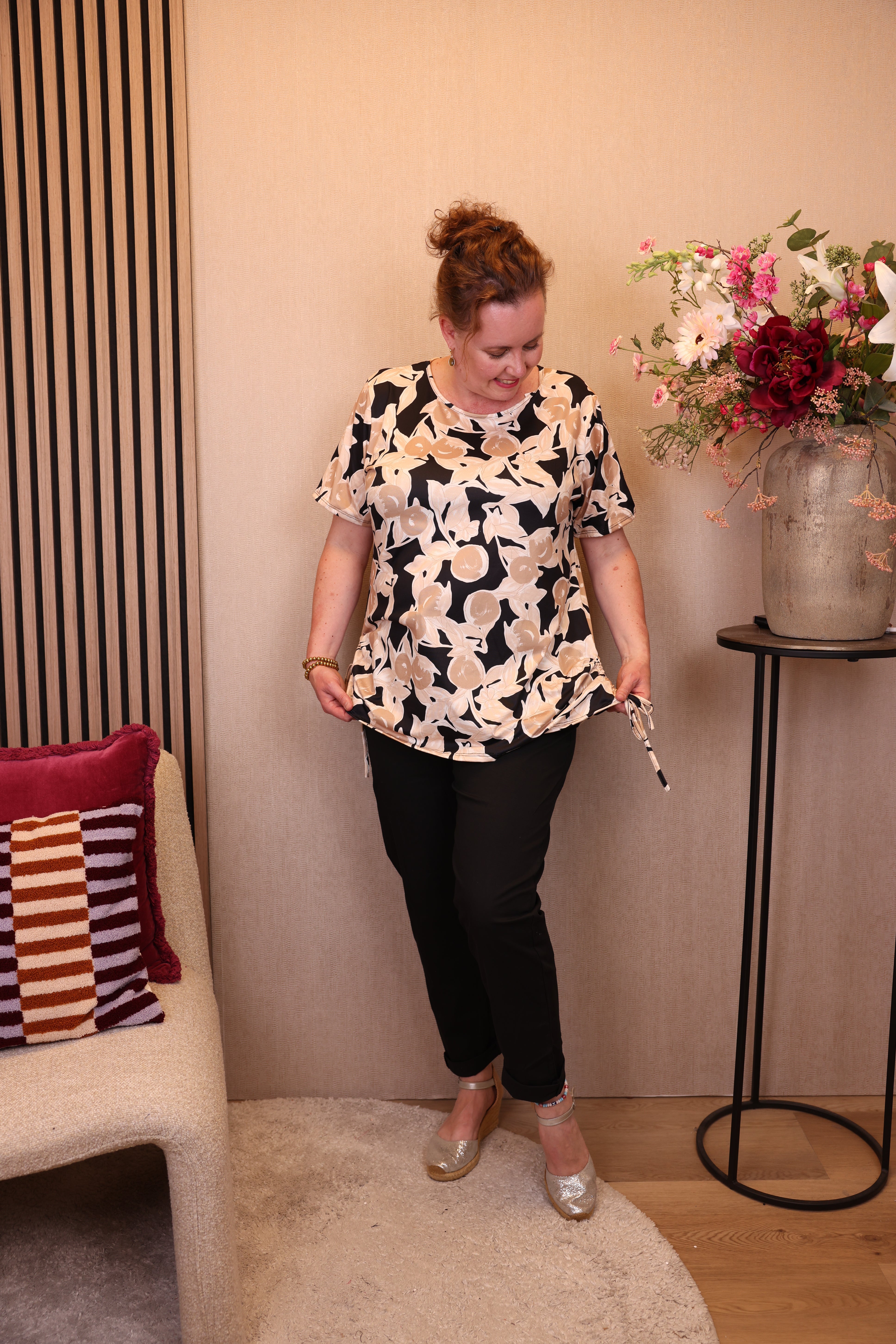 Dora | Bluse schwarz Langarm 52 bis 58