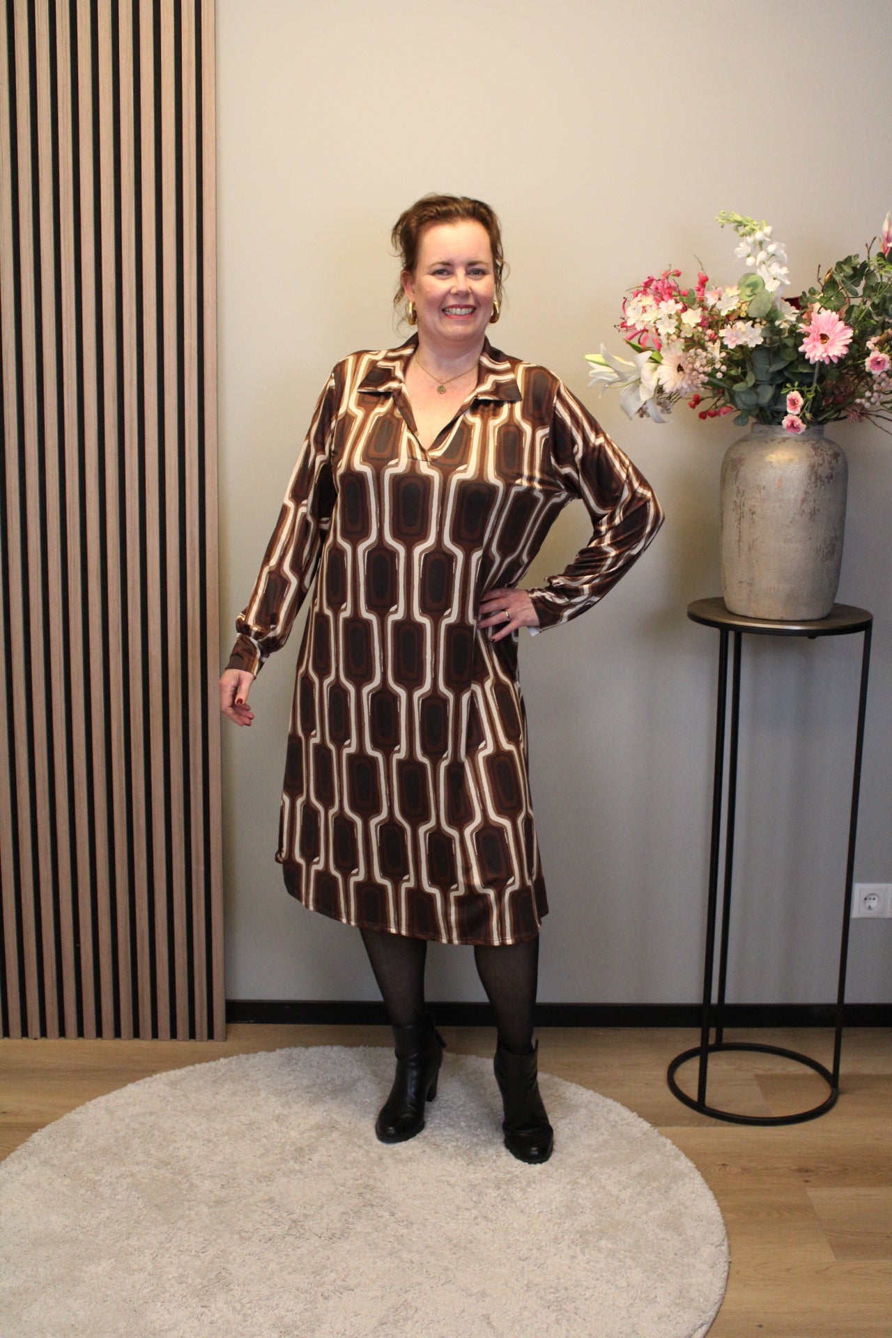 Christa | Grünes Kleid mit langen Ärmeln, Größe 38 bis 44