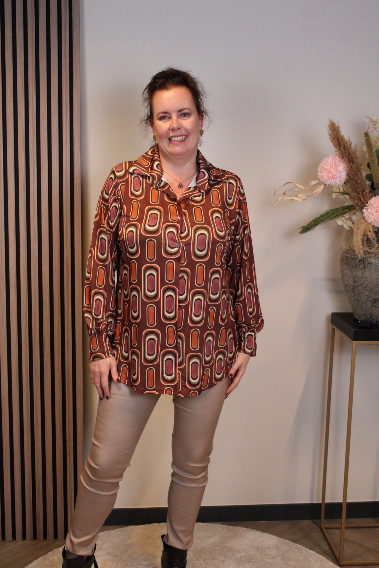 Dora | Bluse schwarz Langarm 52 bis 58