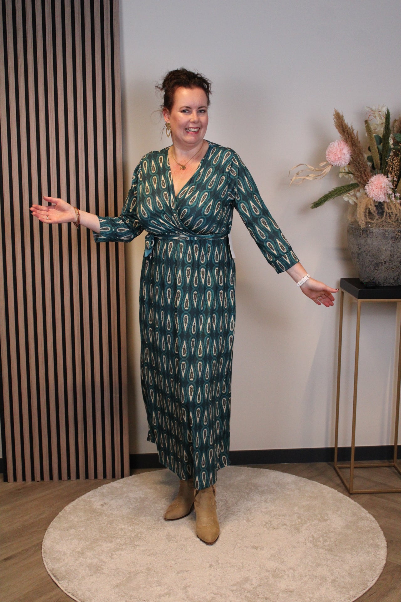 Leona | Blaues Langarmkleid 46 bis 50