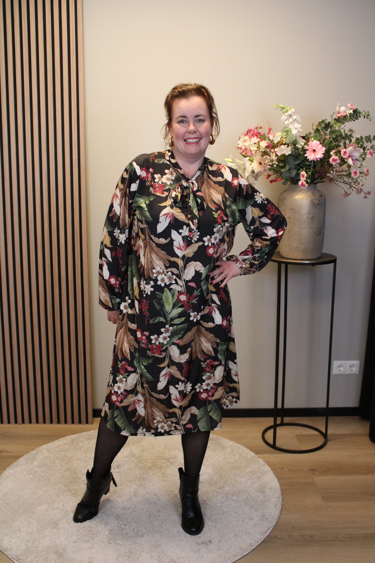 Christa | Grünes Kleid mit langen Ärmeln, Größe 38 bis 44