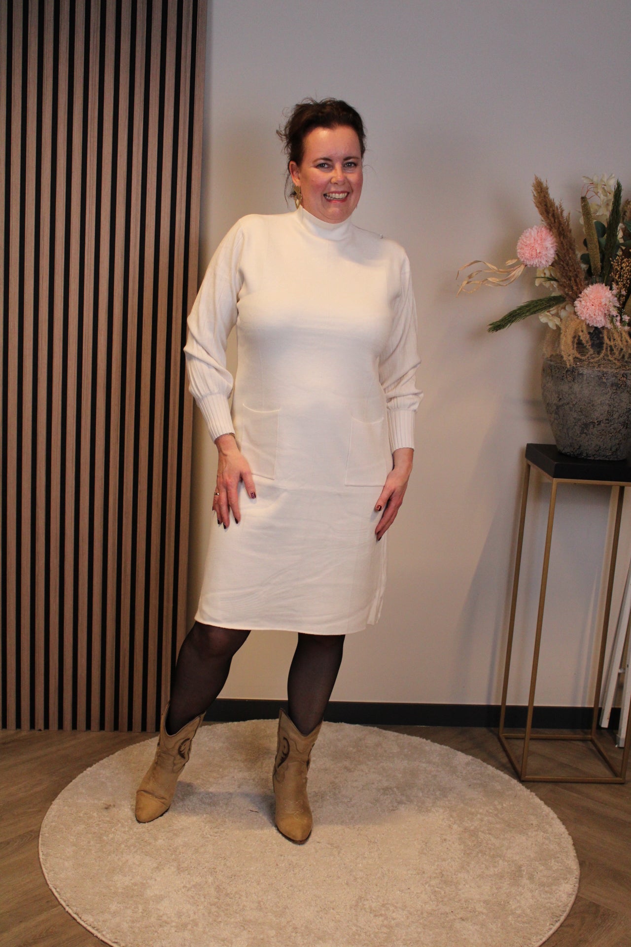 Britt | Blaues Langarmkleid 38 bis 44