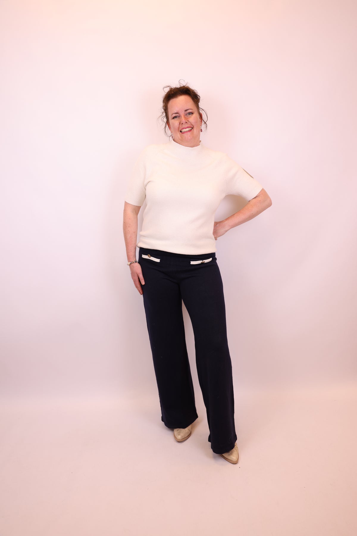 Dora | Bluse schwarz Langarm 52 bis 58