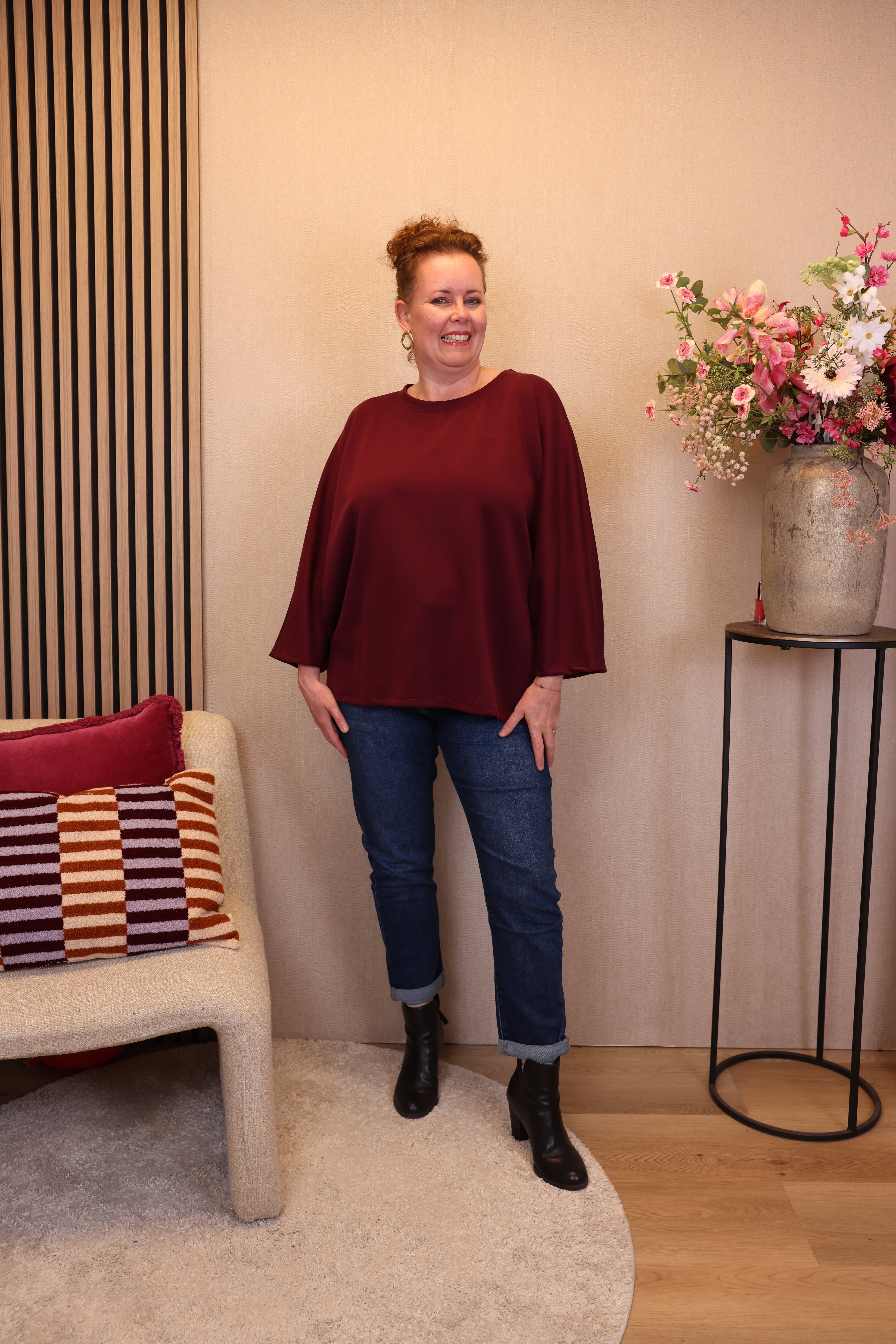 Dora | Bluse schwarz Langarm 52 bis 58