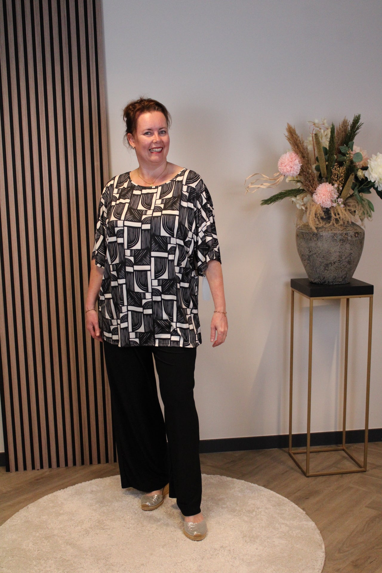 Dora | Bluse schwarz Langarm 52 bis 58
