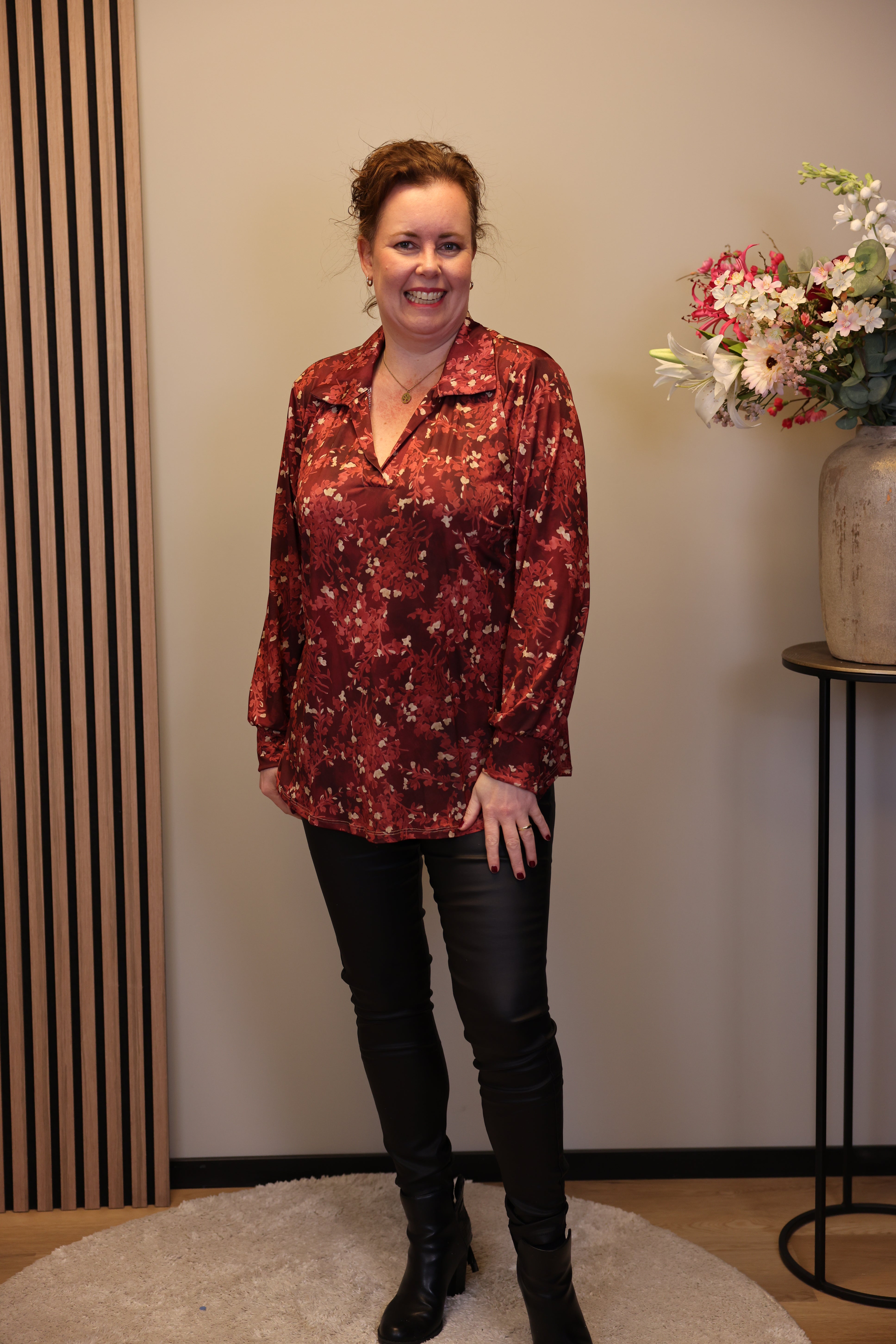 Dora | Bluse schwarz Langarm 52 bis 58
