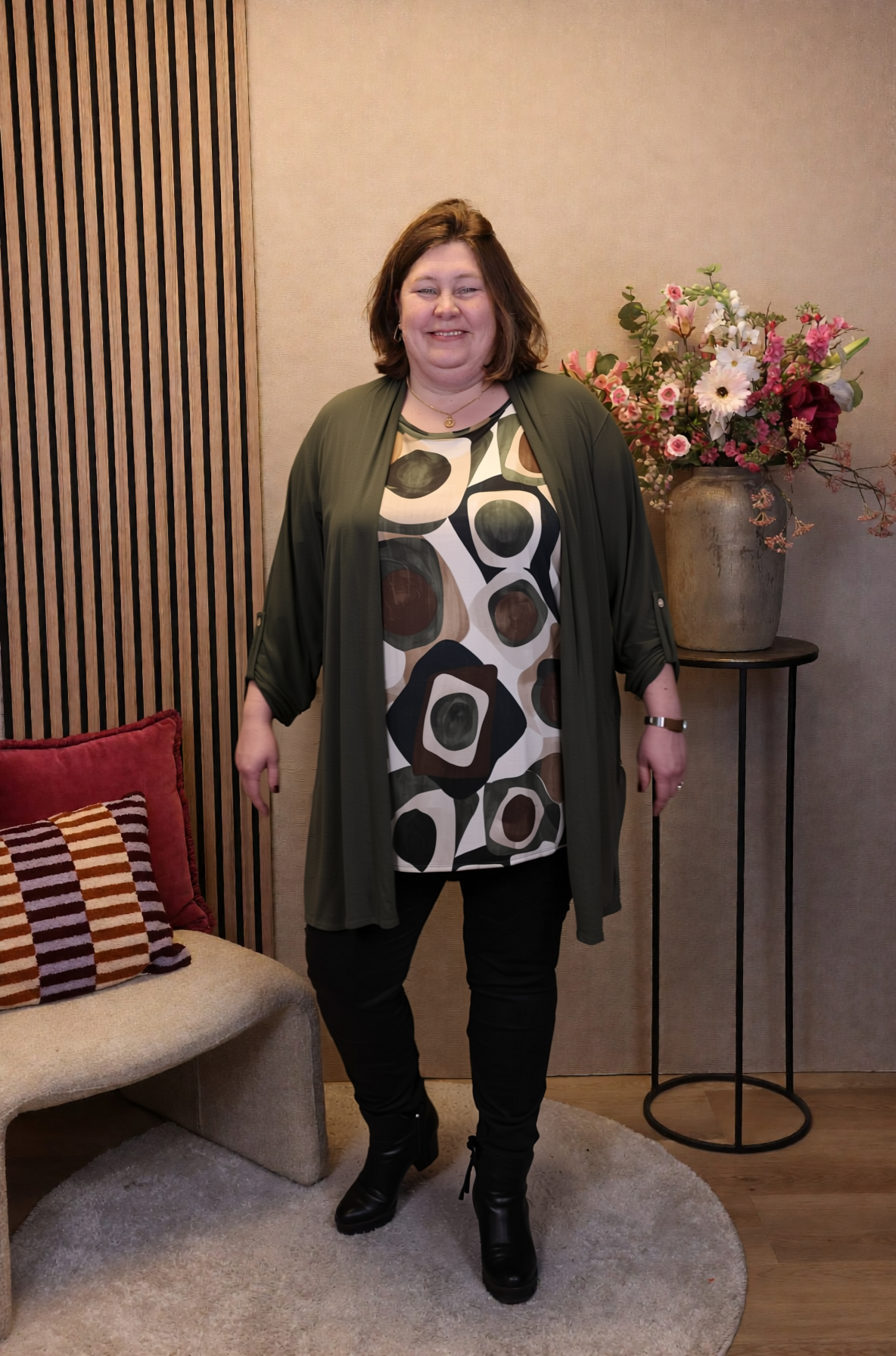 Dora | Bluse schwarz Langarm 52 bis 58
