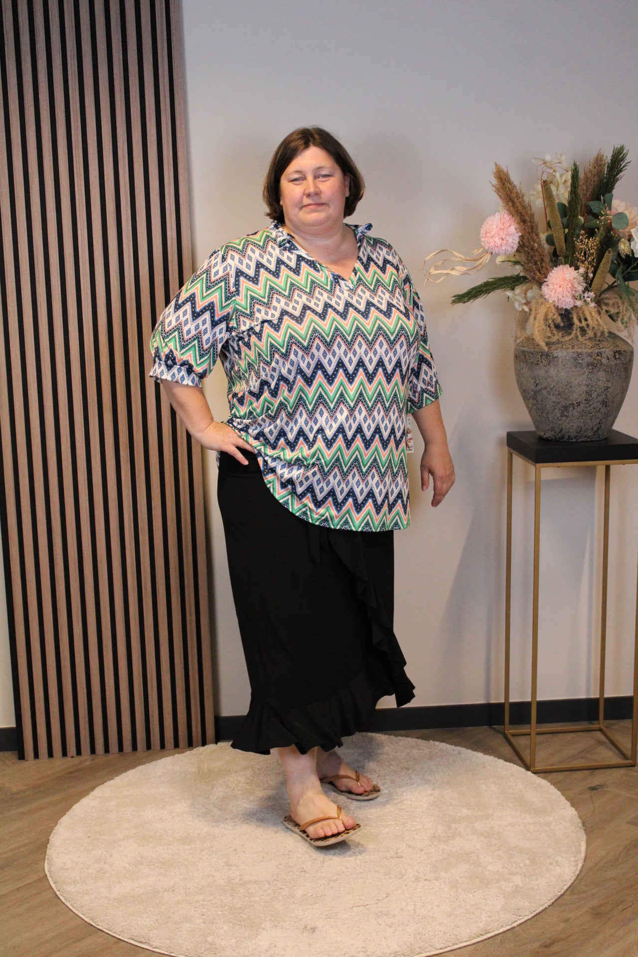 Dora | Bluse schwarz Langarm 52 bis 58