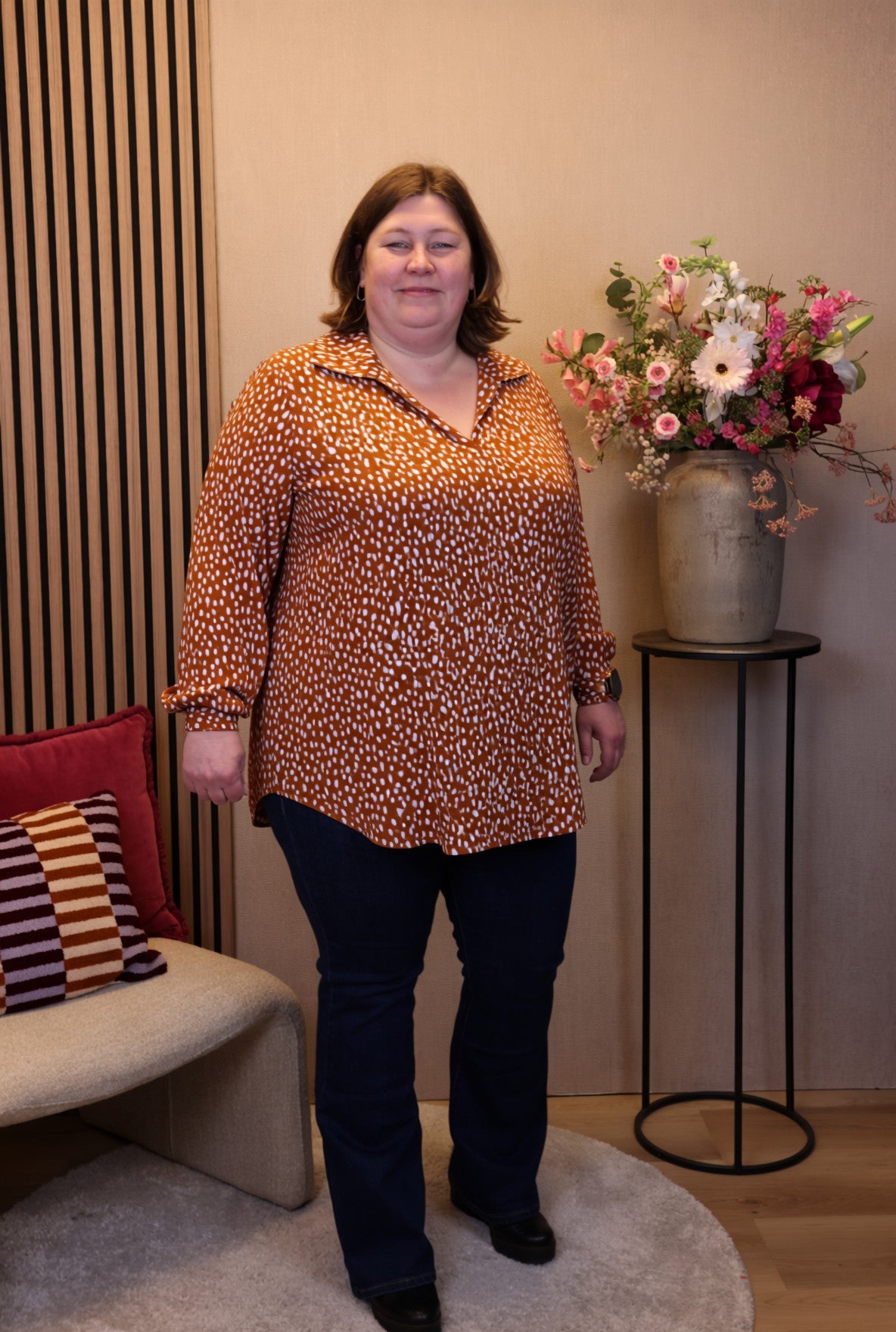 Dora | Bluse schwarz Langarm 52 bis 58