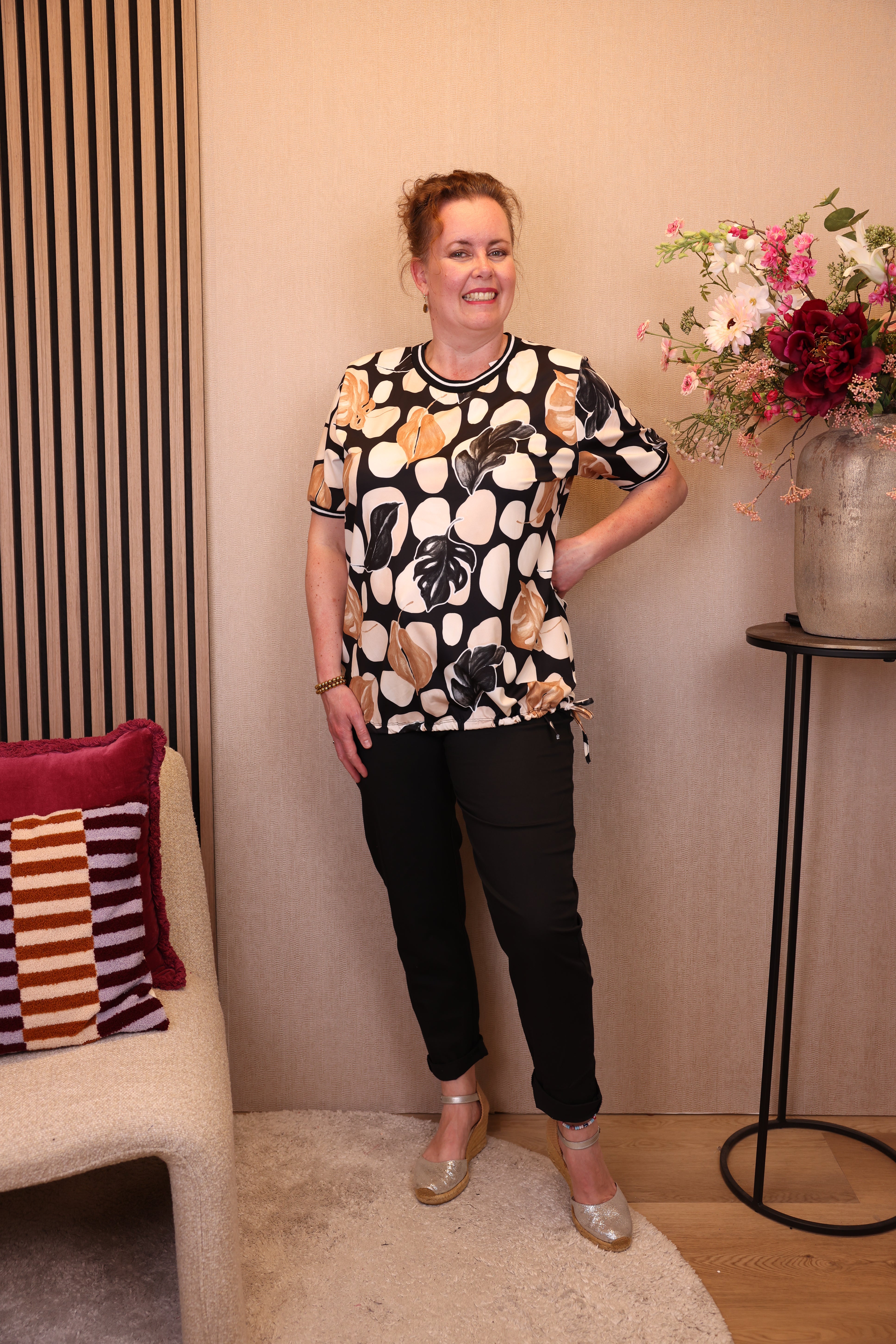 Dora | Bluse schwarz Langarm 52 bis 58