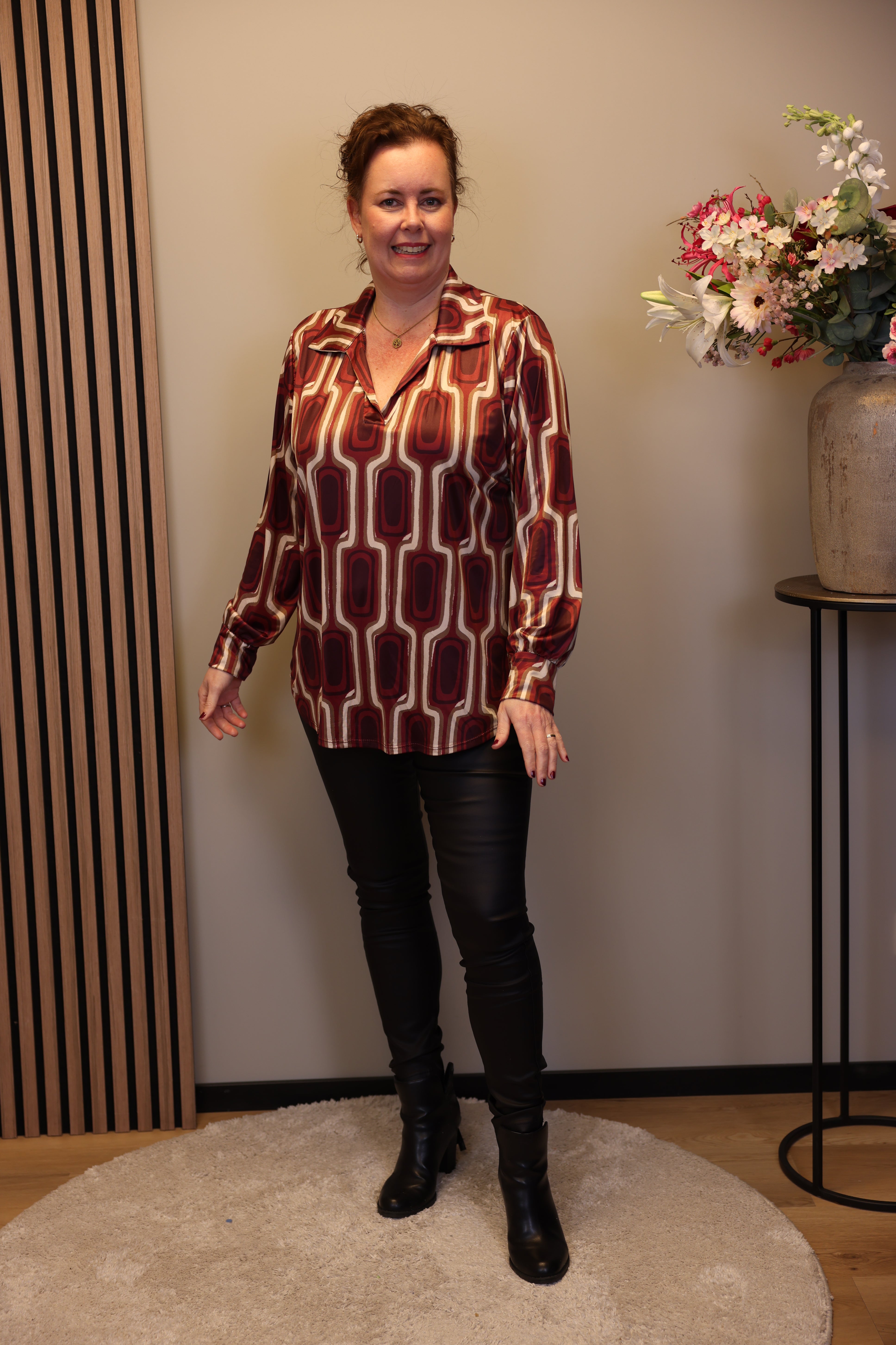 Dora | Bluse schwarz Langarm 52 bis 58