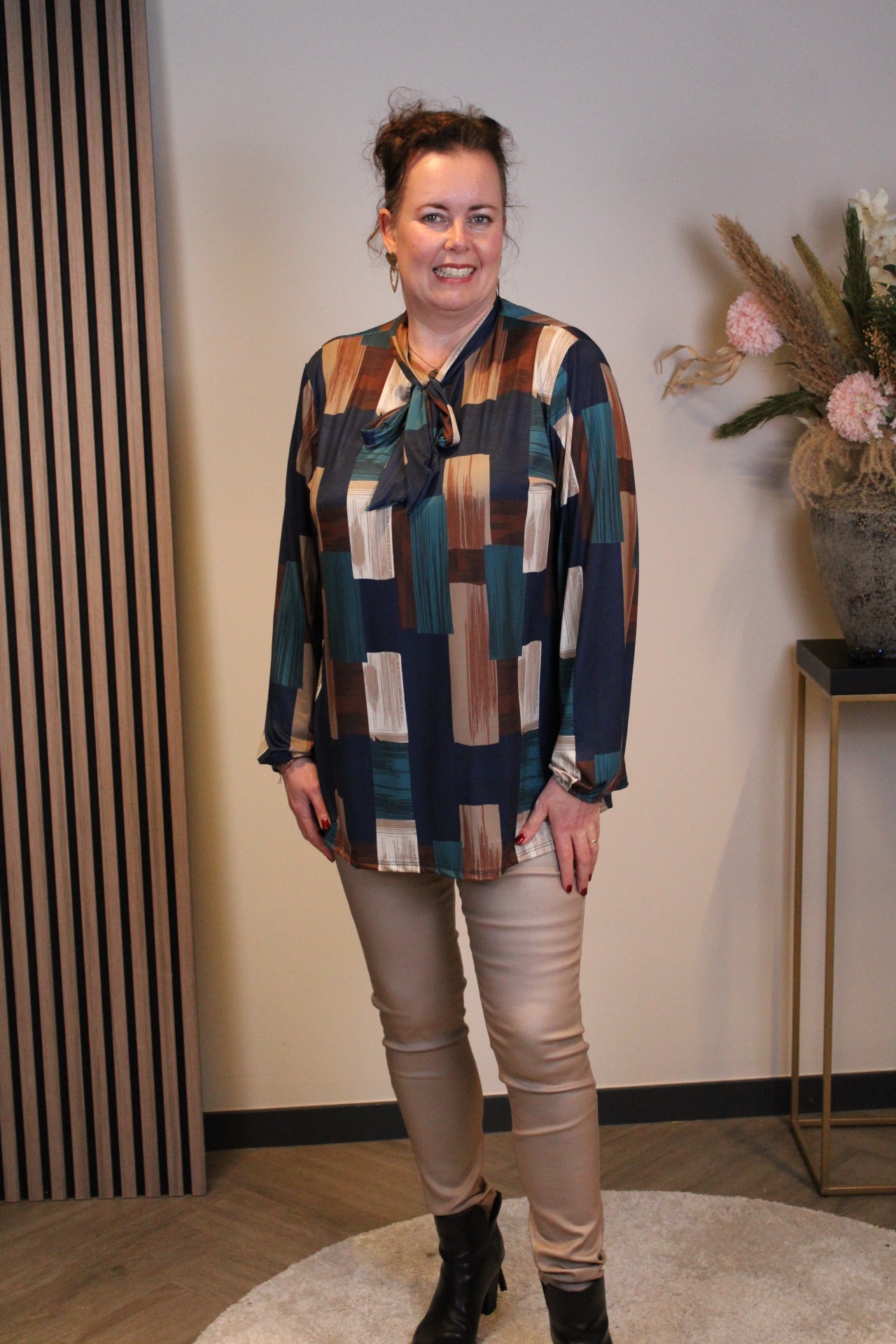 Miekje | Bluse braun Langarm 38 bis 48