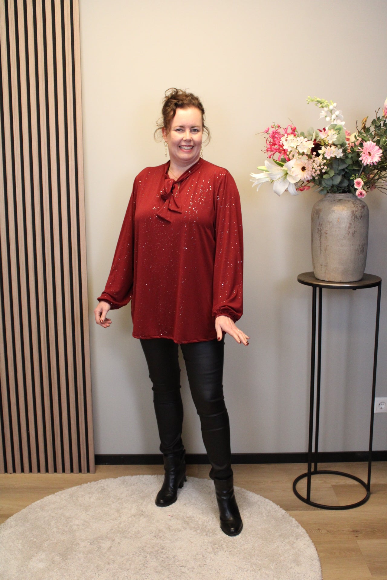 Dora | Bluse schwarz Langarm 52 bis 58