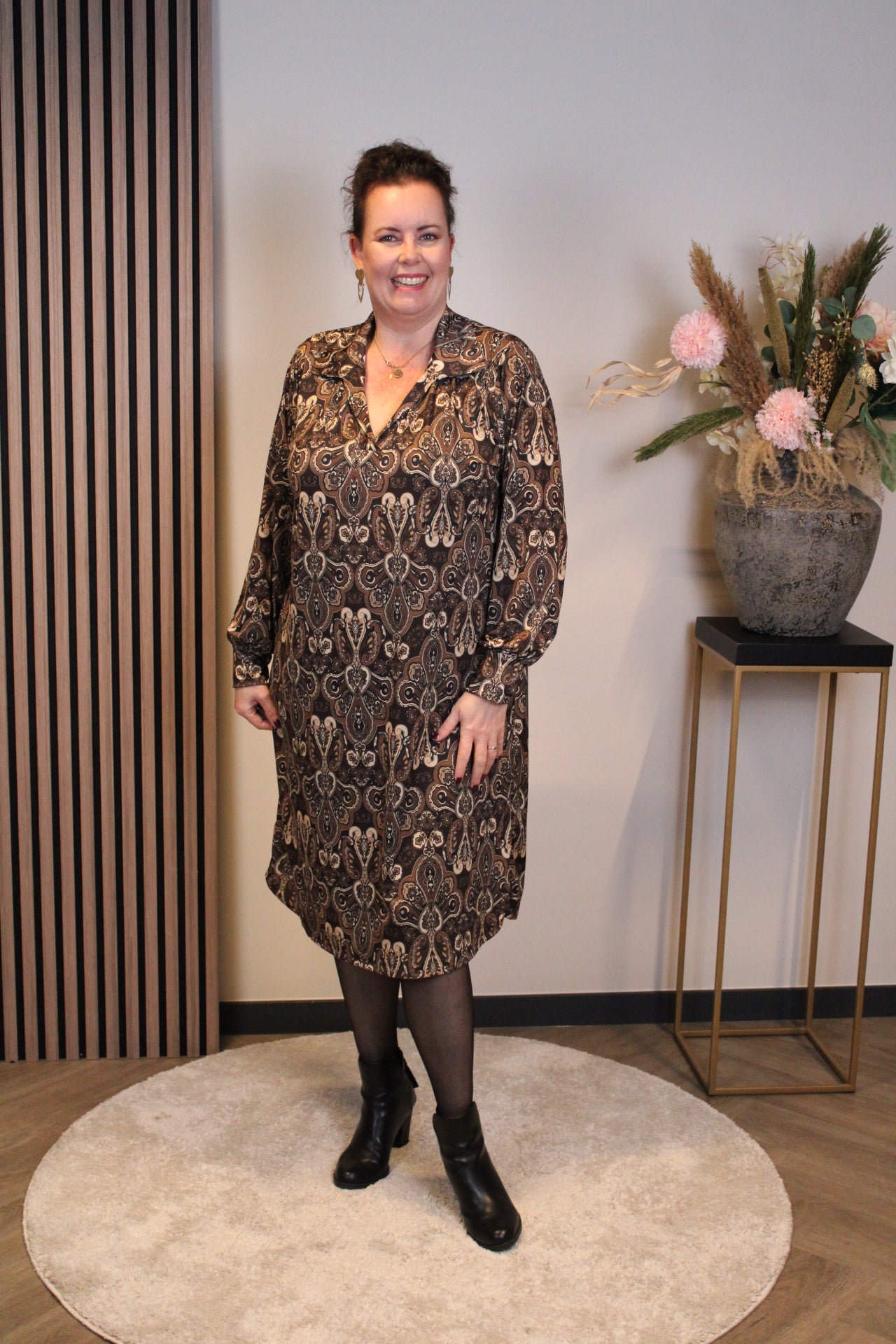 Marise | Blaues Langarmkleid 46 bis 50